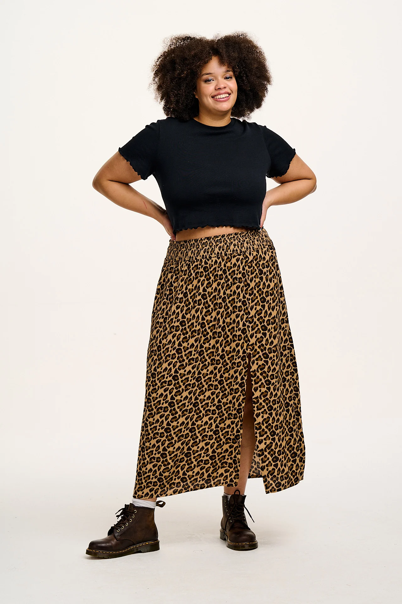 Poppy - Elasticated Waist Skirt in Leopard Print - Image 8