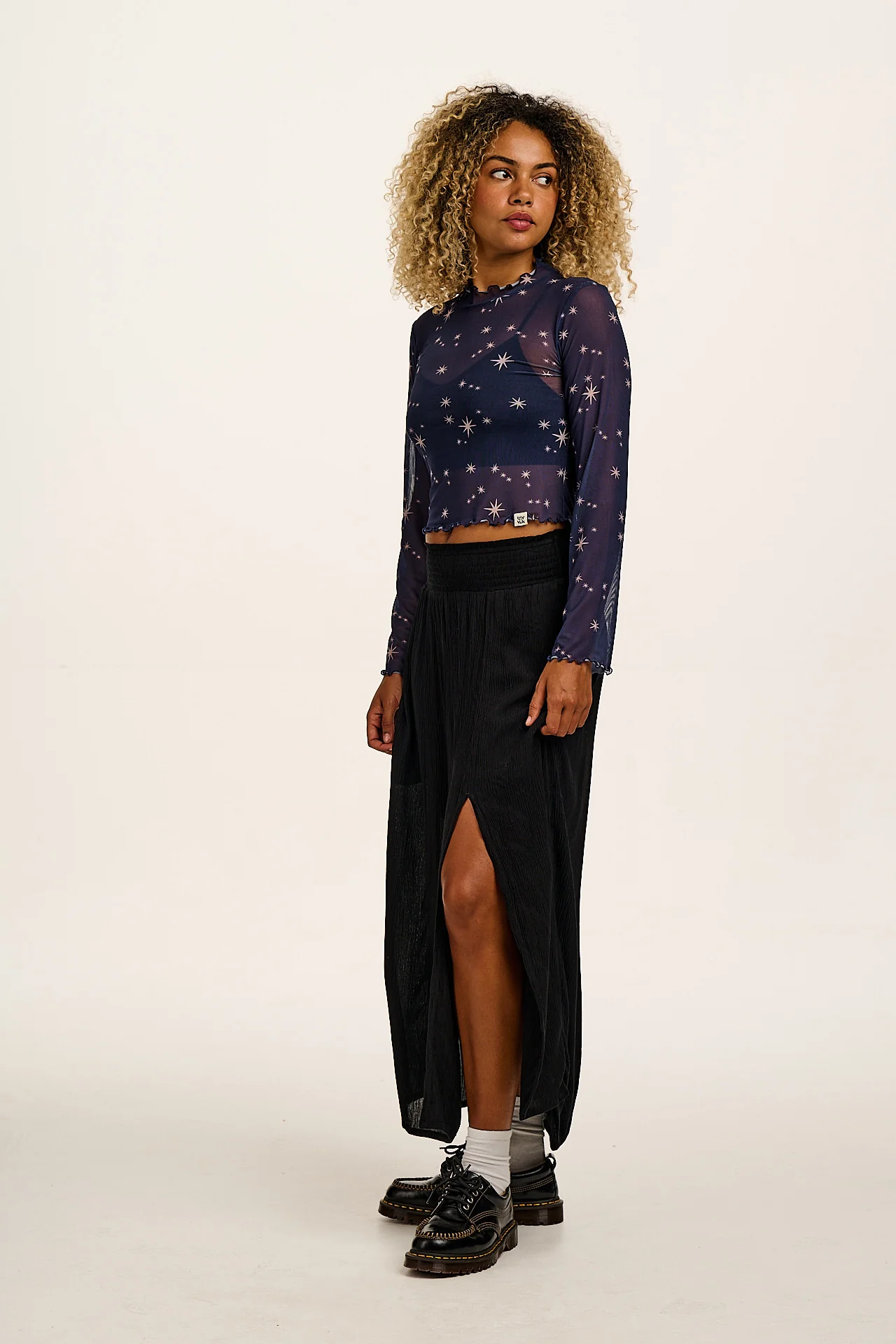Poppy - Elasticated Waist Skirt in Black - Image 12