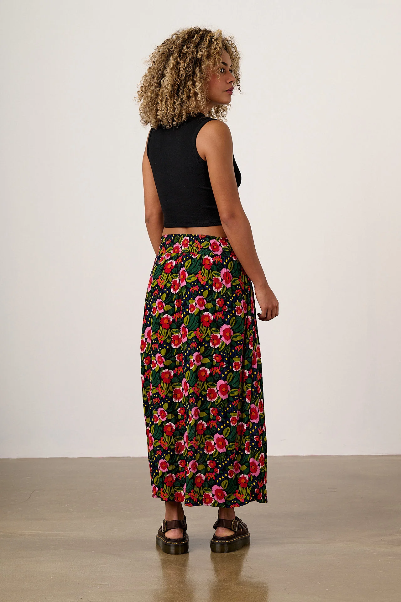 Poppy - Elasticised Waist Skirt in Black Marie Print - Image 5