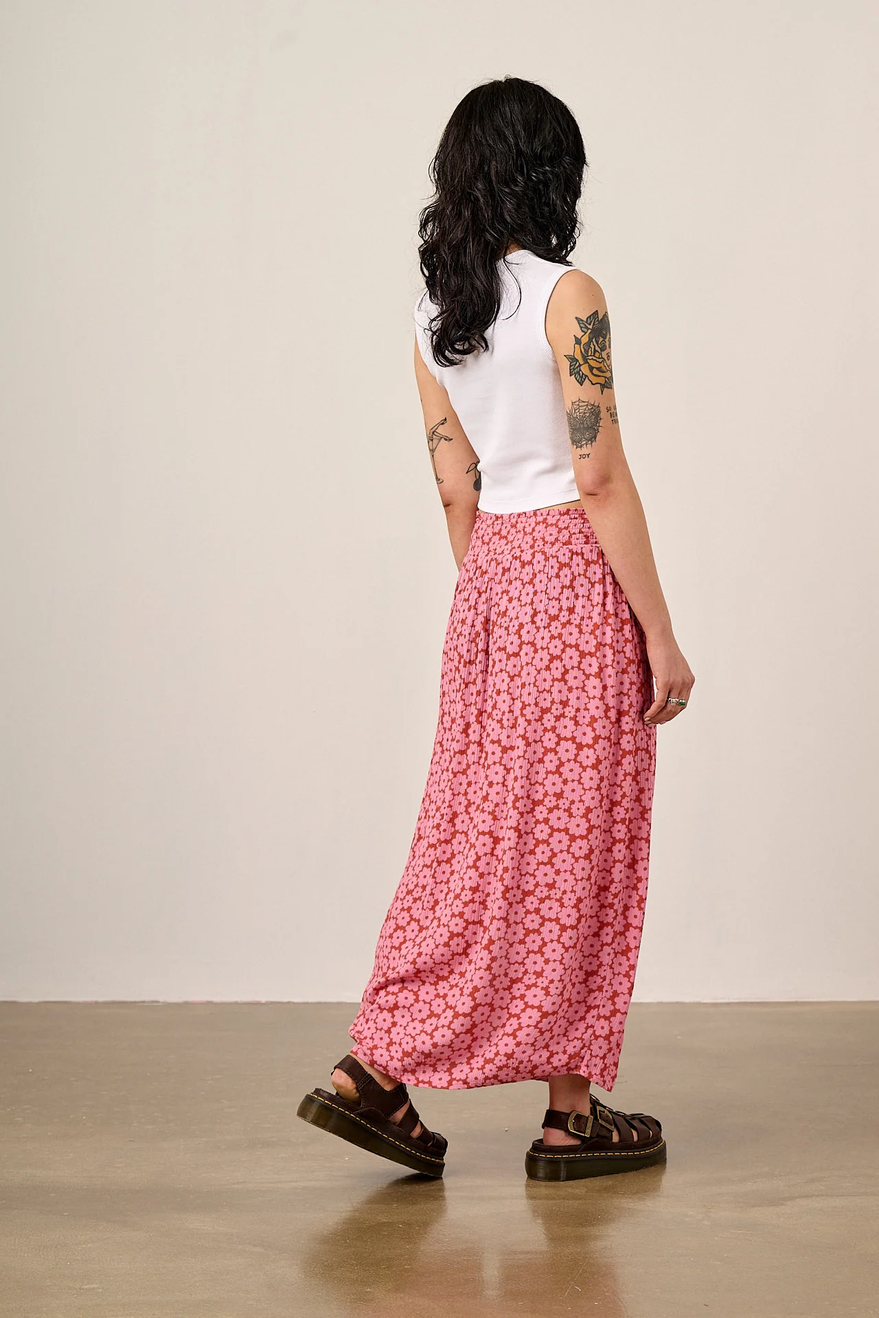 Poppy - Elasticated Waist Skirt in Coastal Flower - Image 7