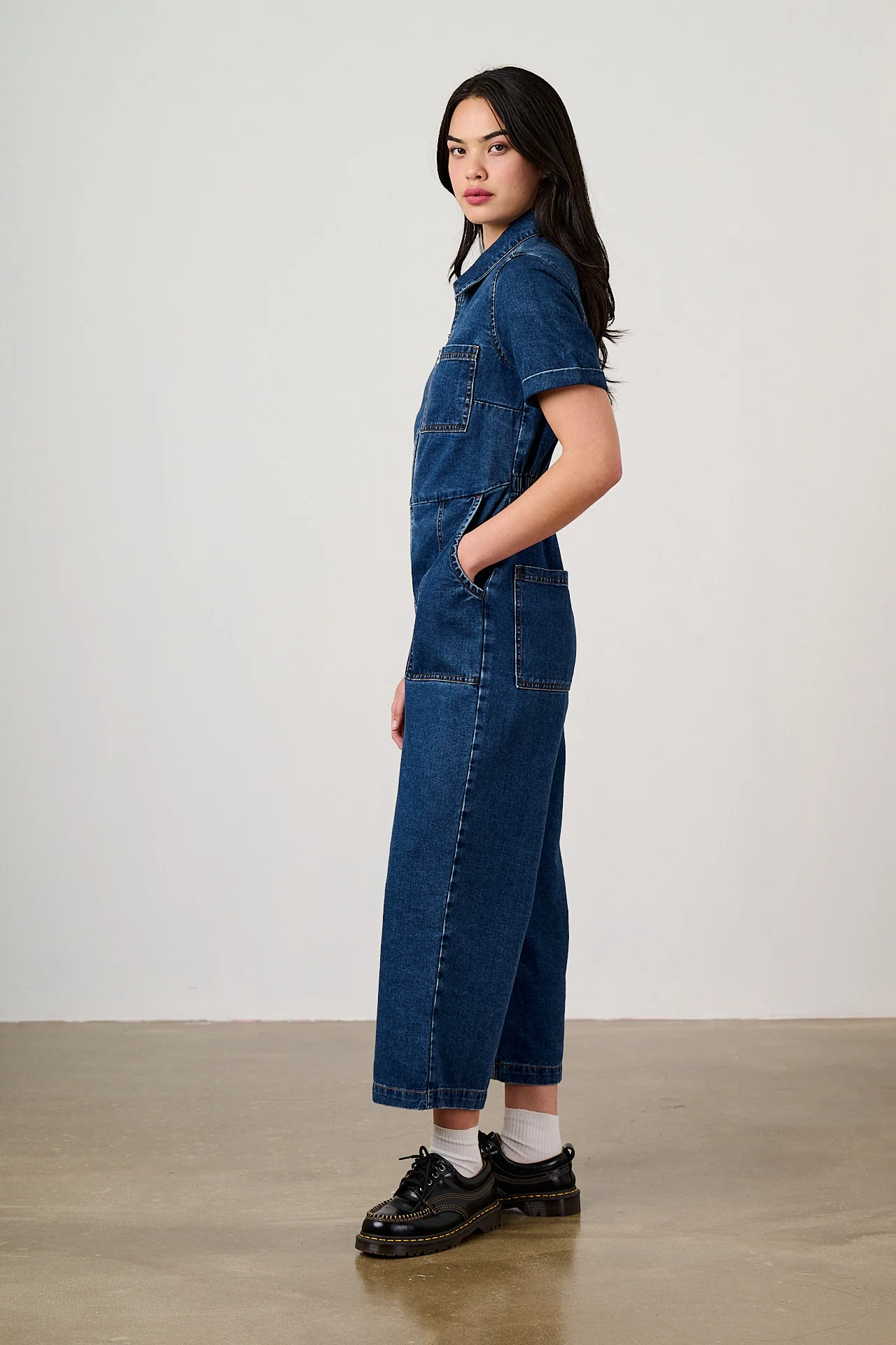 Ragan - Denim Jumpsuit in Mid Wash Blue - Image 6