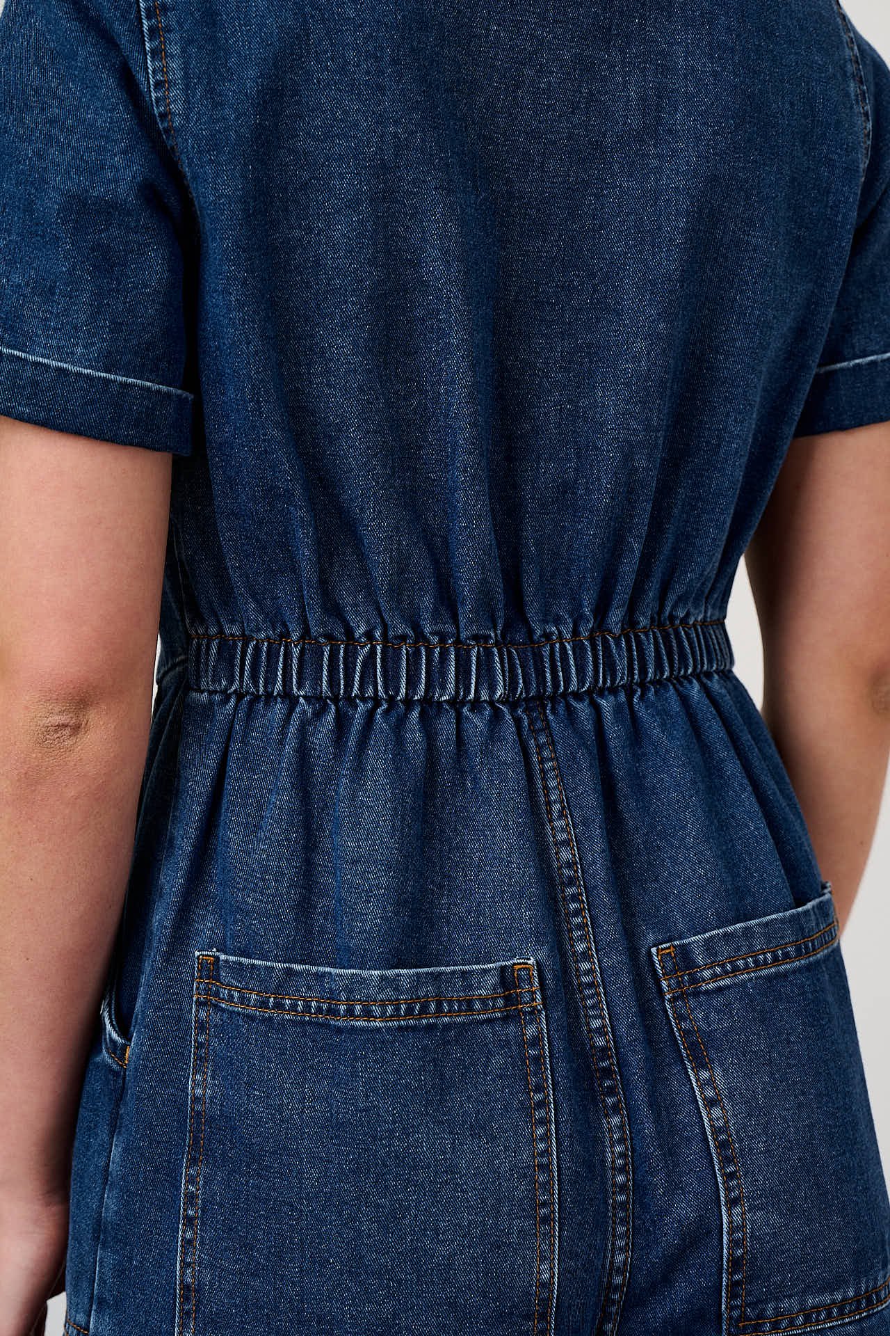 Ragan - Denim Jumpsuit in Mid Wash Blue - Image 7