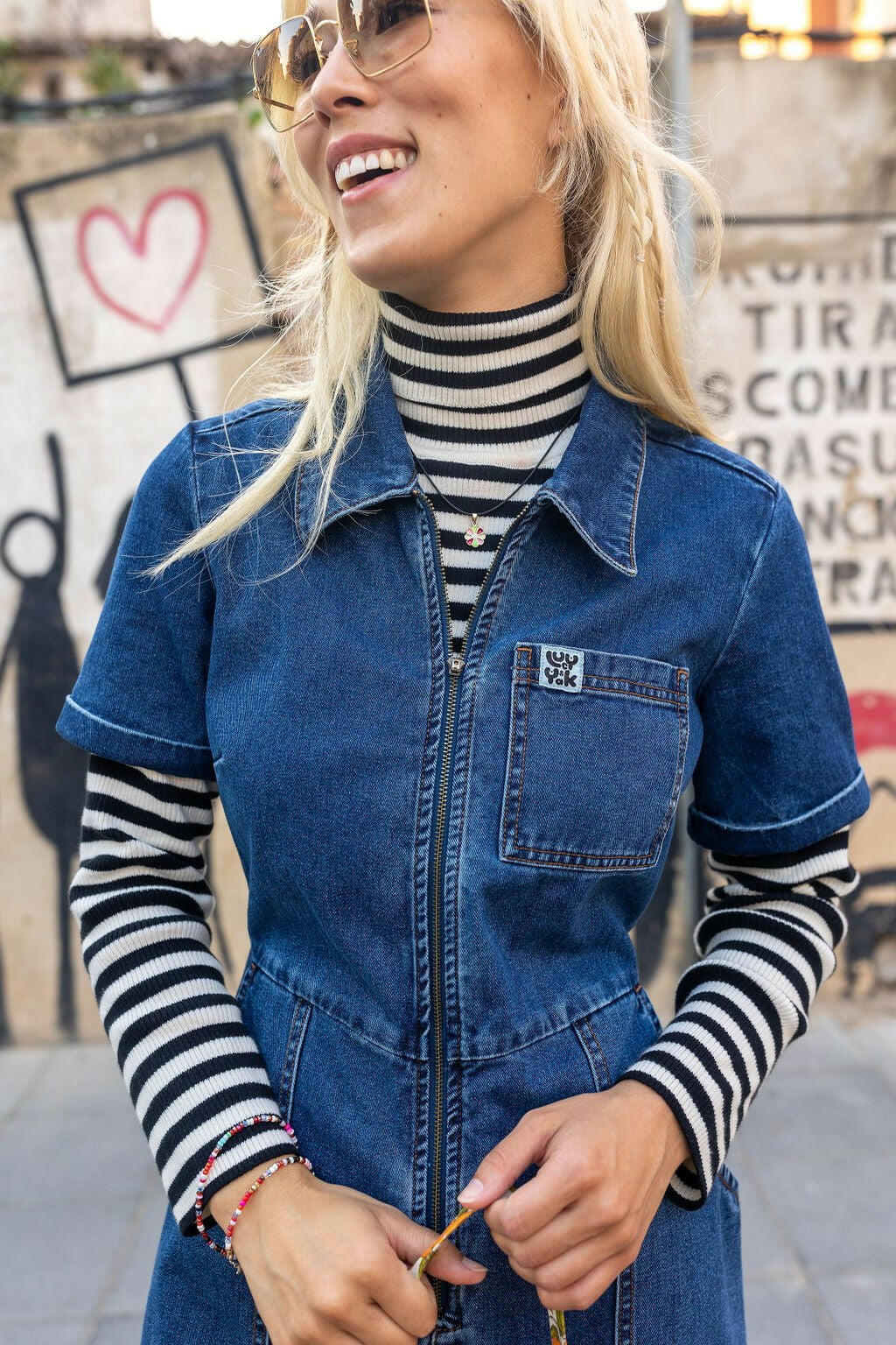 Ragan - Denim Jumpsuit in Mid Wash Blue - Image 9