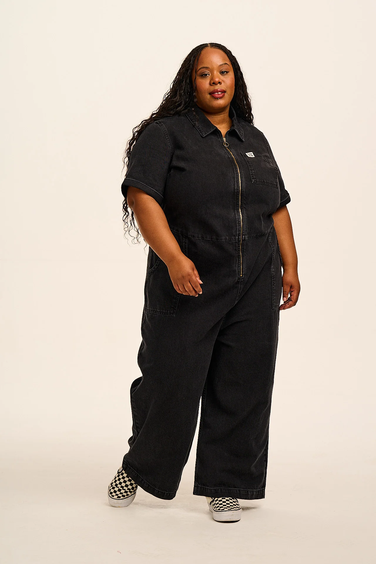 Ragan - Denim Jumpsuit in Black Wash - Image 3