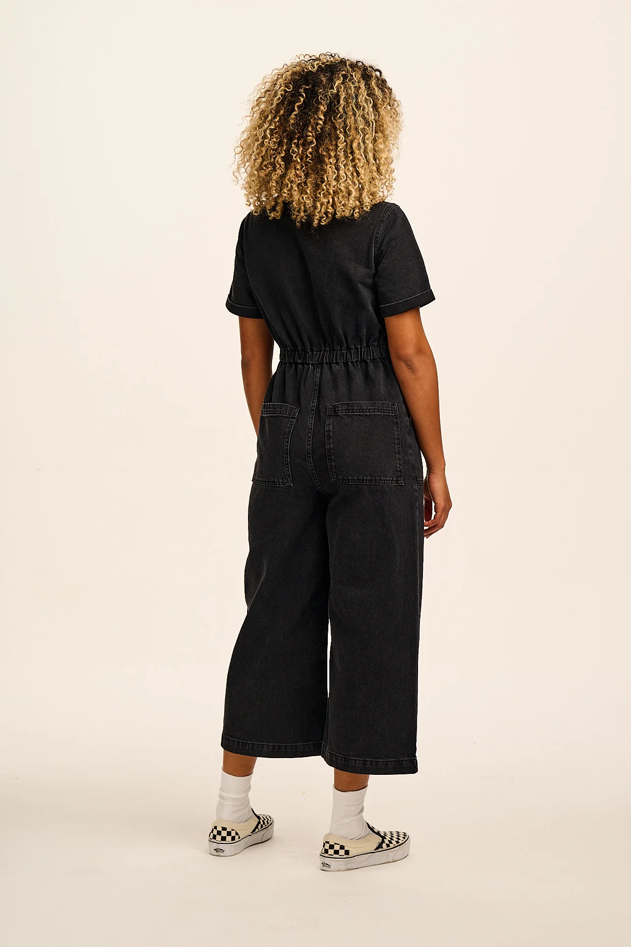 Ragan - Denim Jumpsuit in Black Wash - Image 8