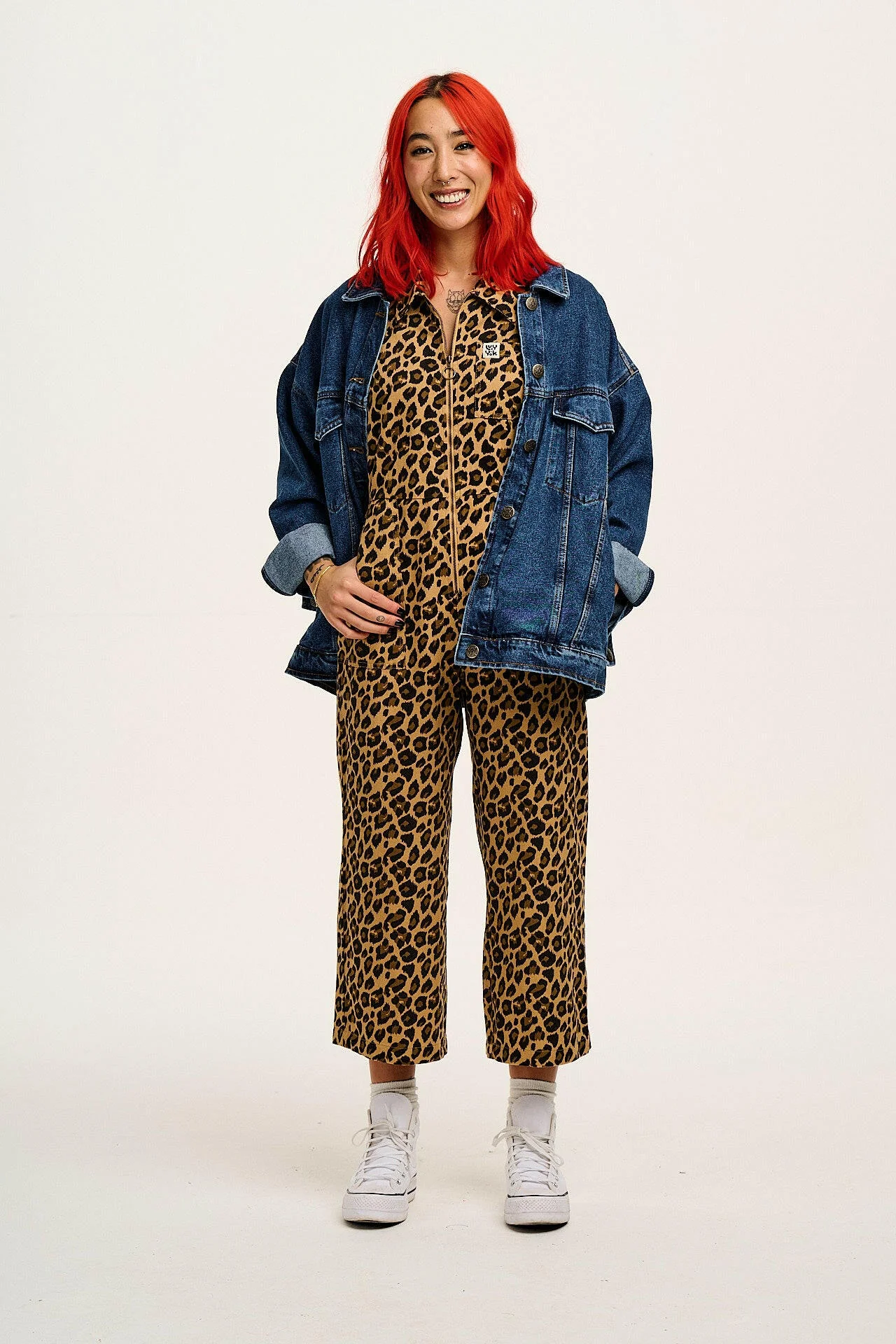 Ragan - Cotton Jumpsuit in Leopard Print - Image 4