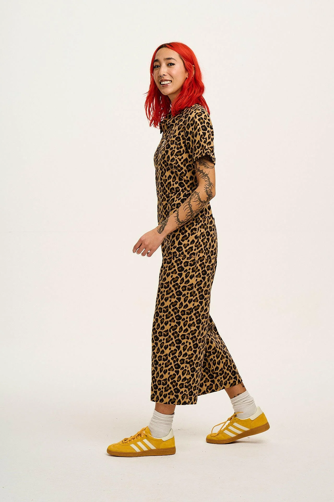 Ragan - Cotton Jumpsuit in Leopard Print - Image 5