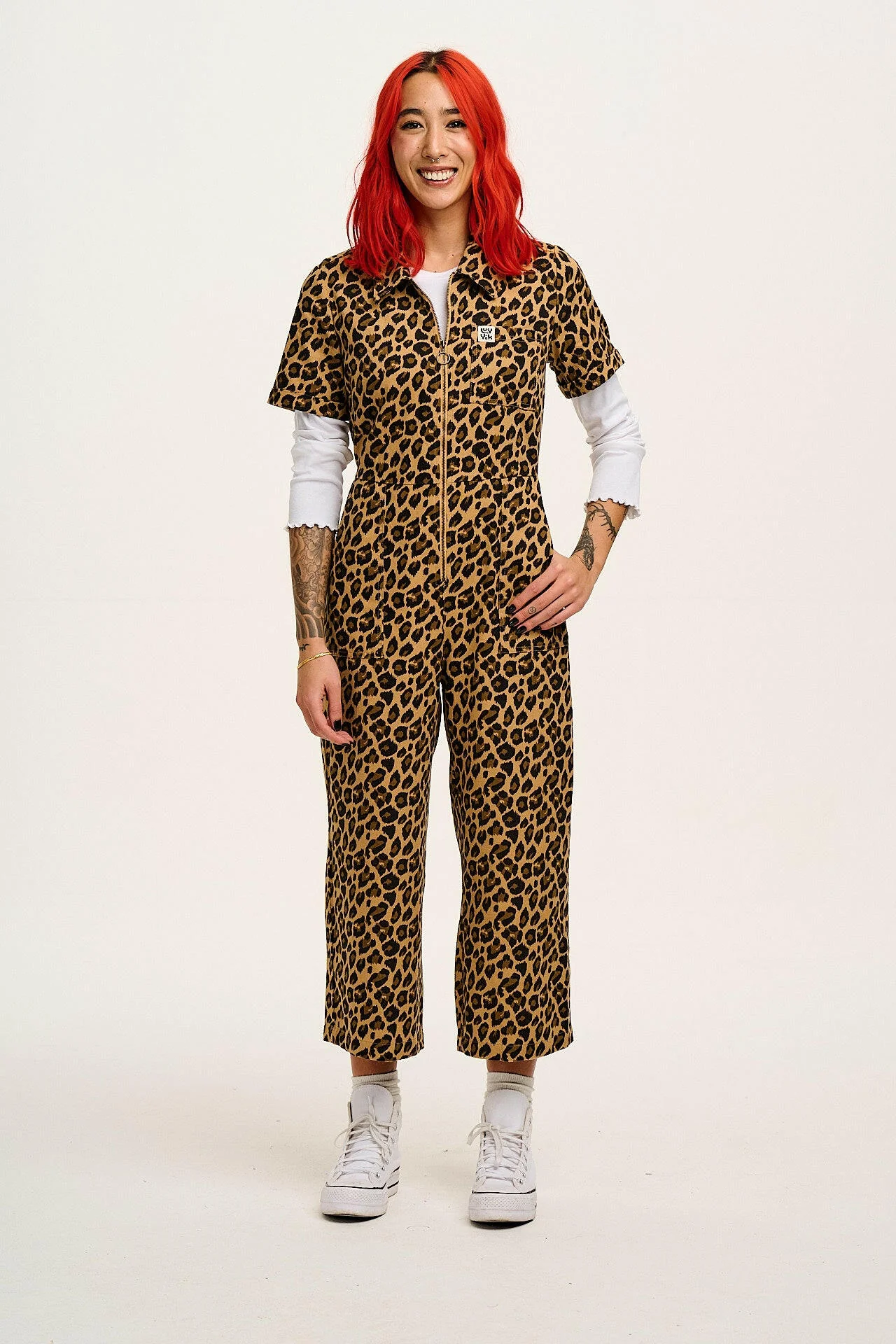 Ragan - Cotton Jumpsuit in Leopard Print - Image 8