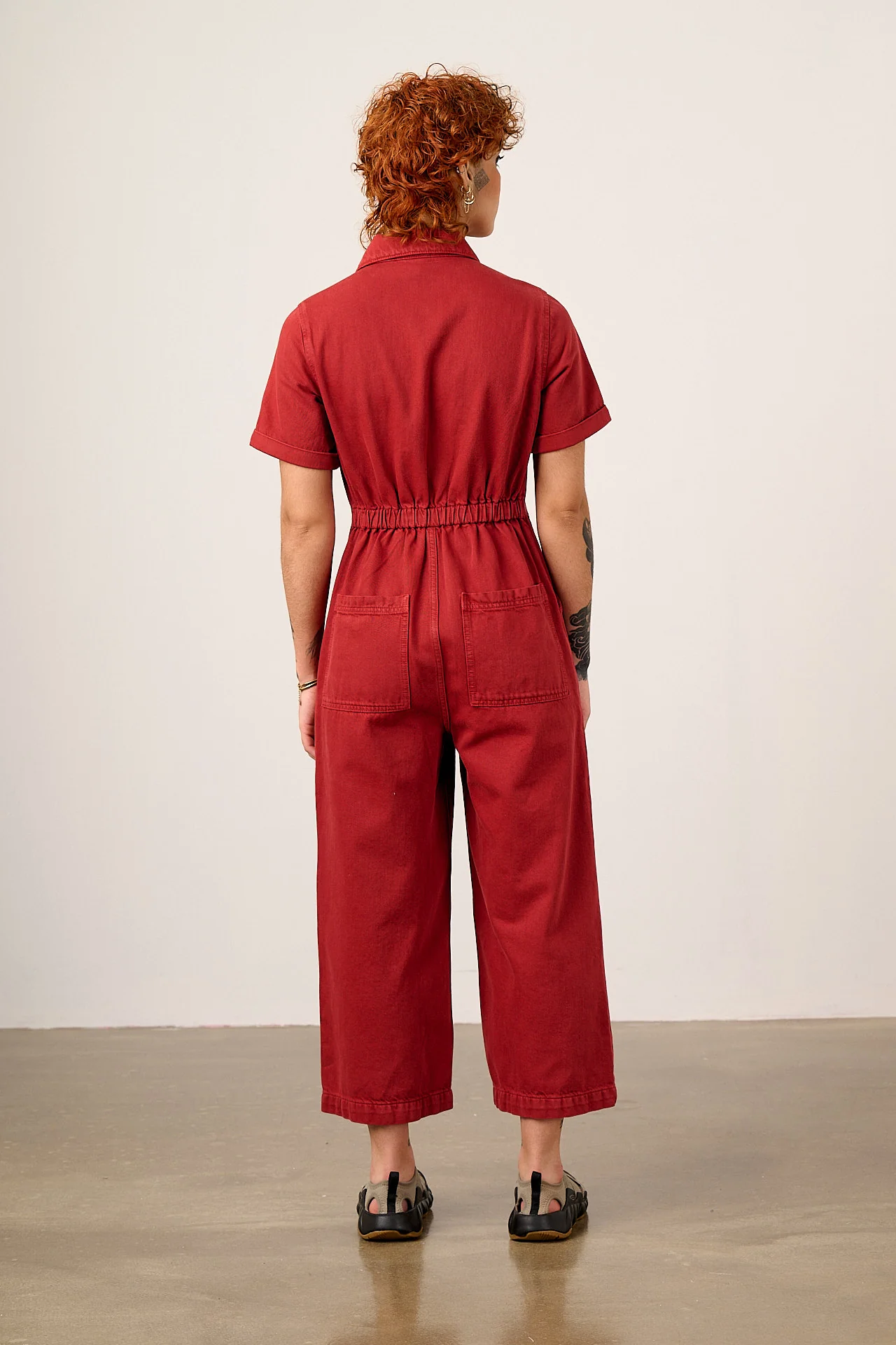 Ragan - Denim Jumpsuit in True Red Wash - Image 6