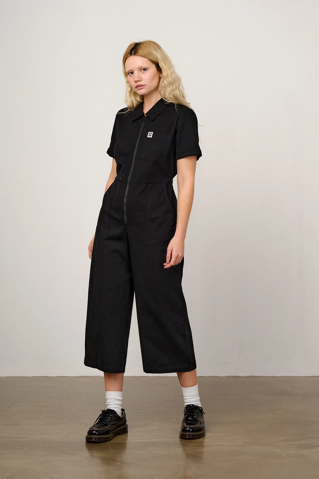Ragan - Organic Cotton Black Zip Jumpsuit in Black - Image 5