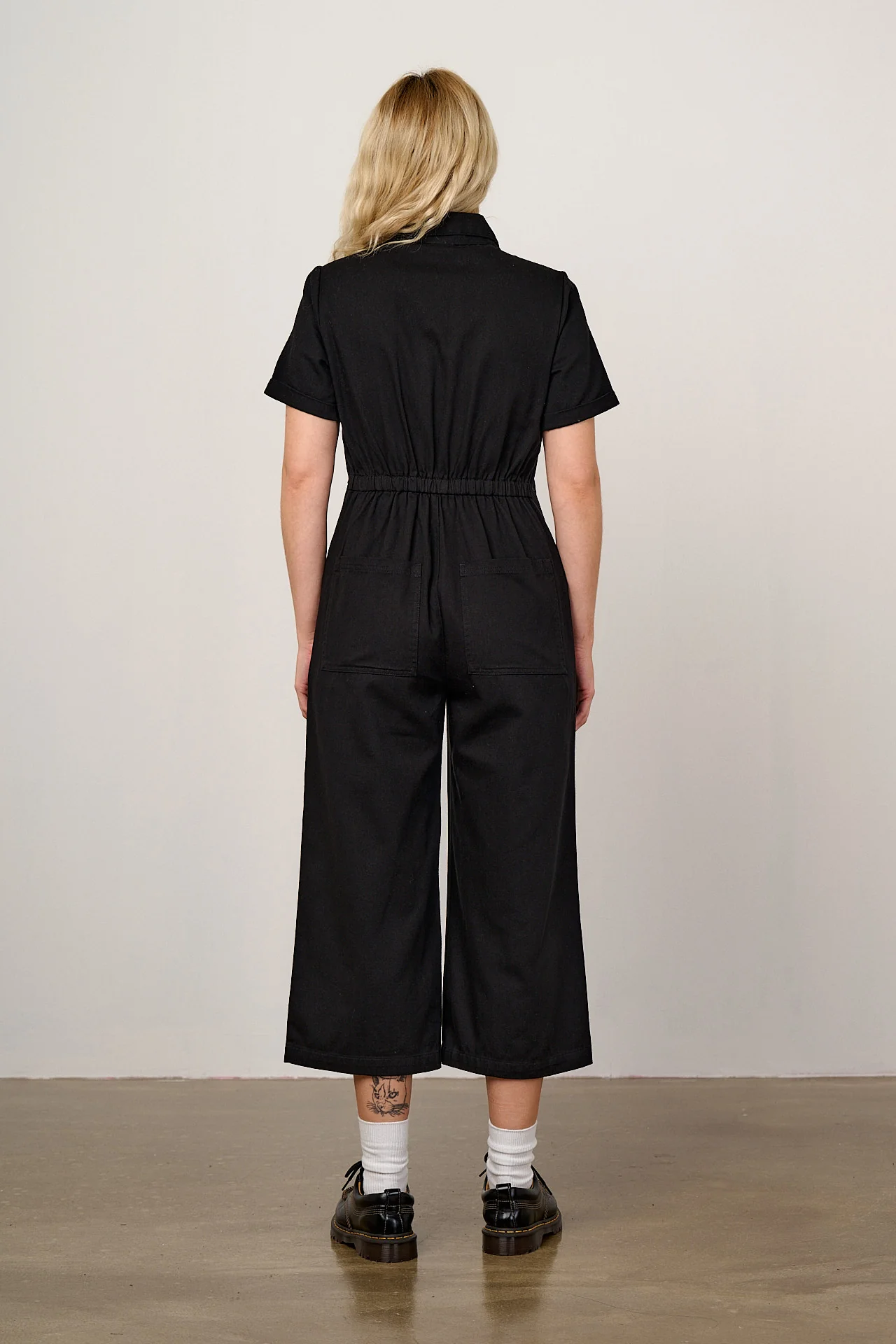 Ragan - Organic Cotton Black Zip Jumpsuit in Black - Image 7