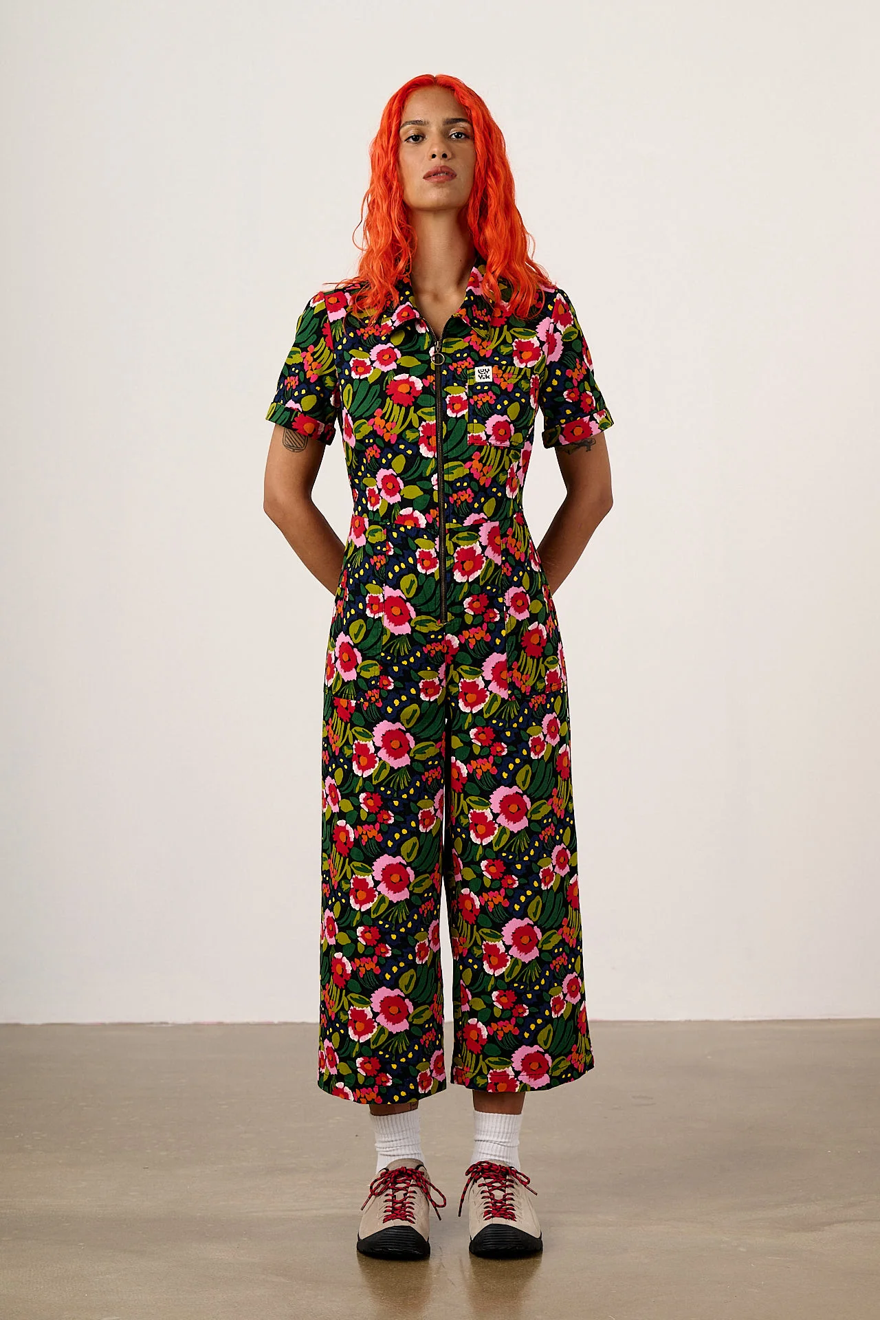 Ragan - Cotton Jumpsuit in Black Marie Print - Image 3