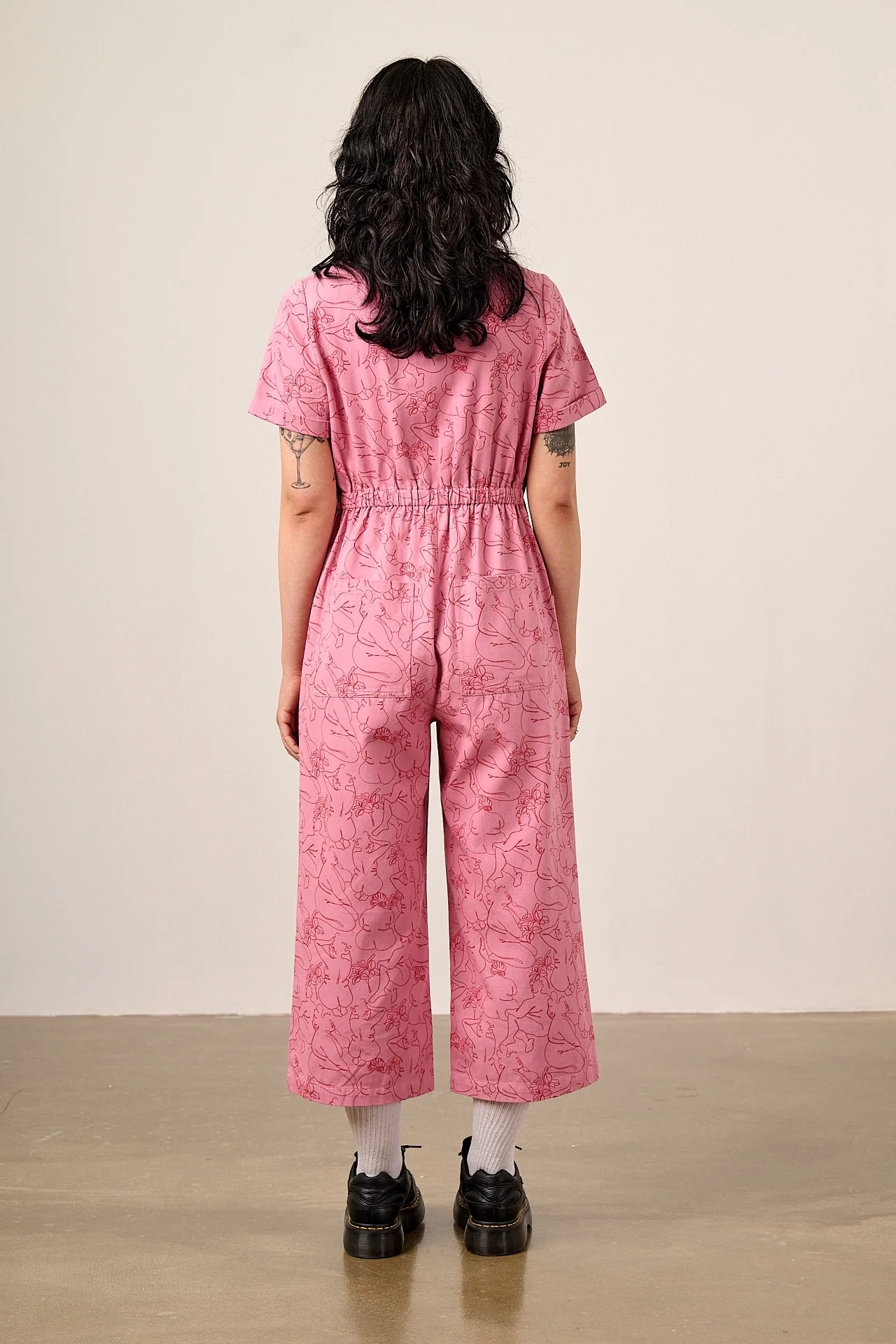 Ragan - Cotton Jumpsuit in Pink Bodies Print - Image 7