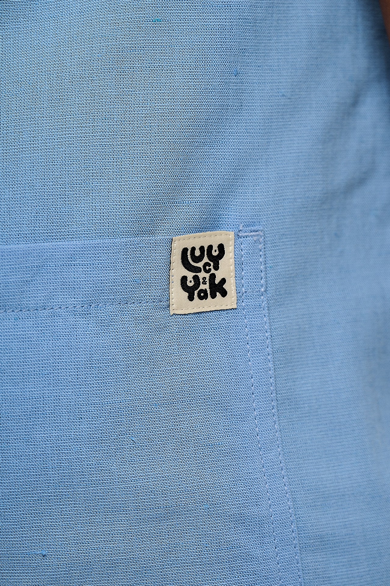 Ren - Cotton & Linen Playsuit in Blue - Image 5