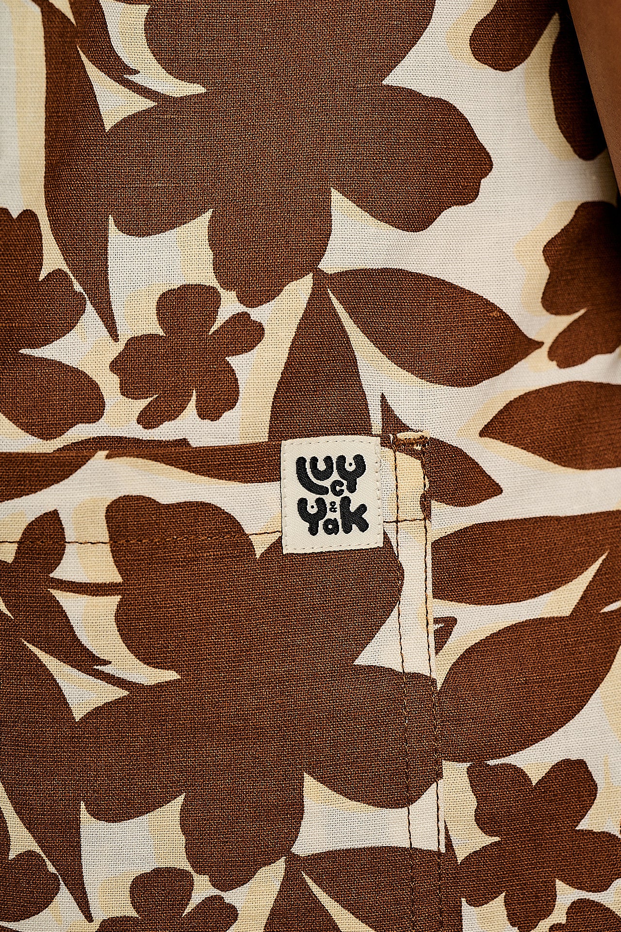 Ren - Cotton & Linen Playsuit in Brown Mirage Floral Print - Image 7