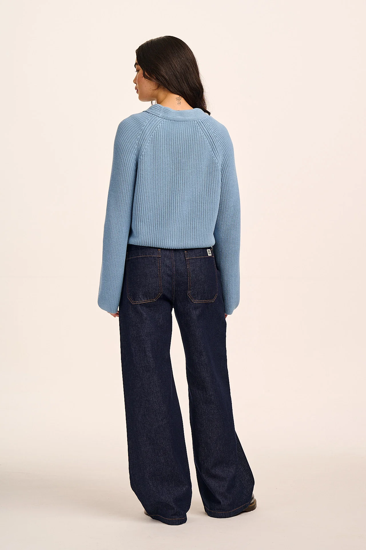 Robyn - V-Neck Cotton Cardigan in Sky Blue - Image 6