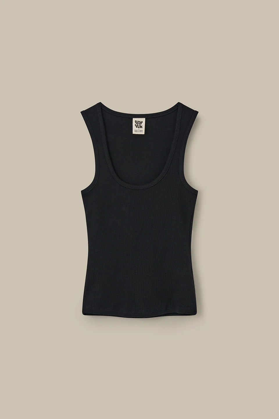 Romy - Ribbed Vest in Black - Image 2