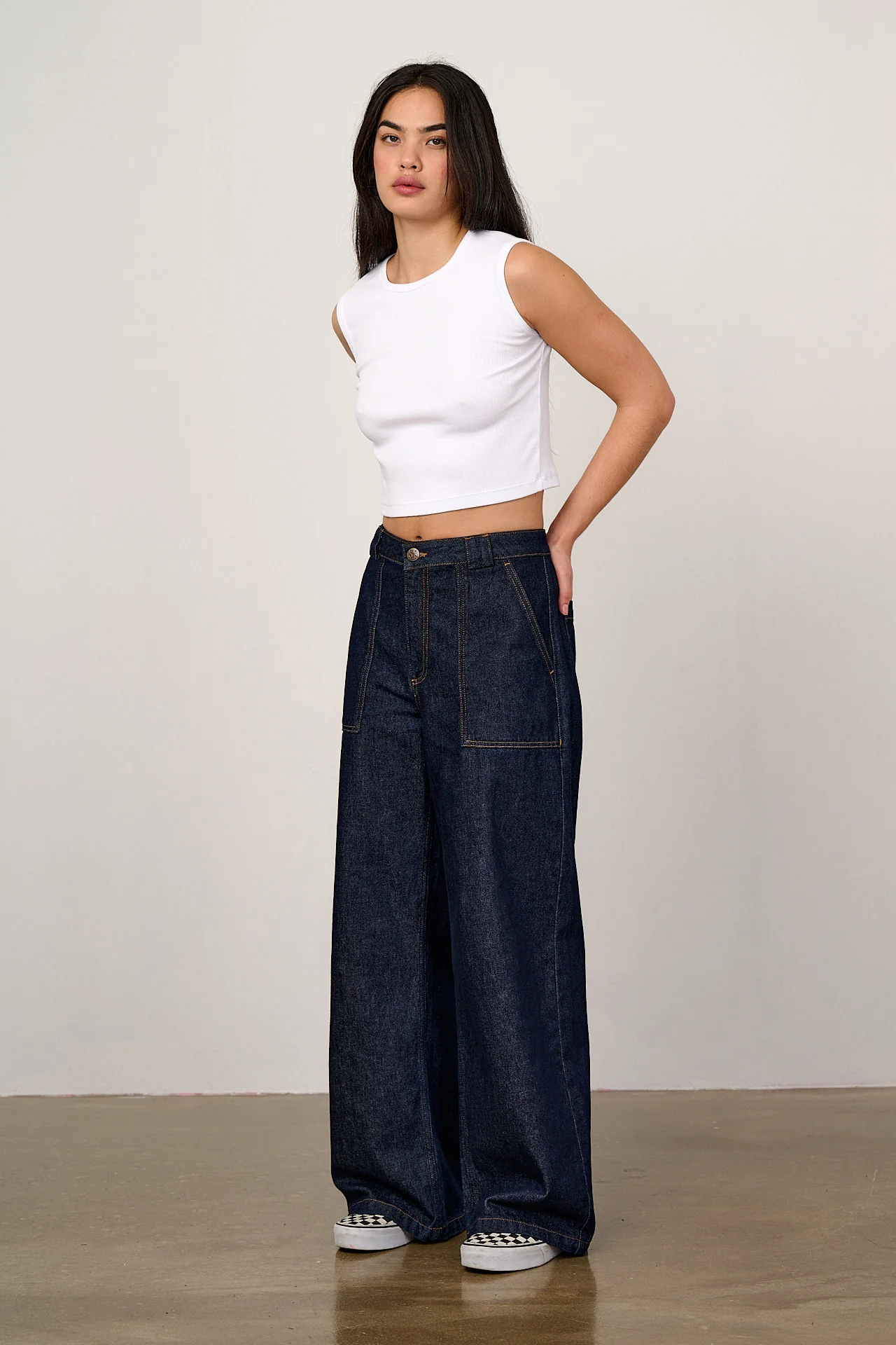 Rue - Cotton Ribbed Tank Top in White - Image 5