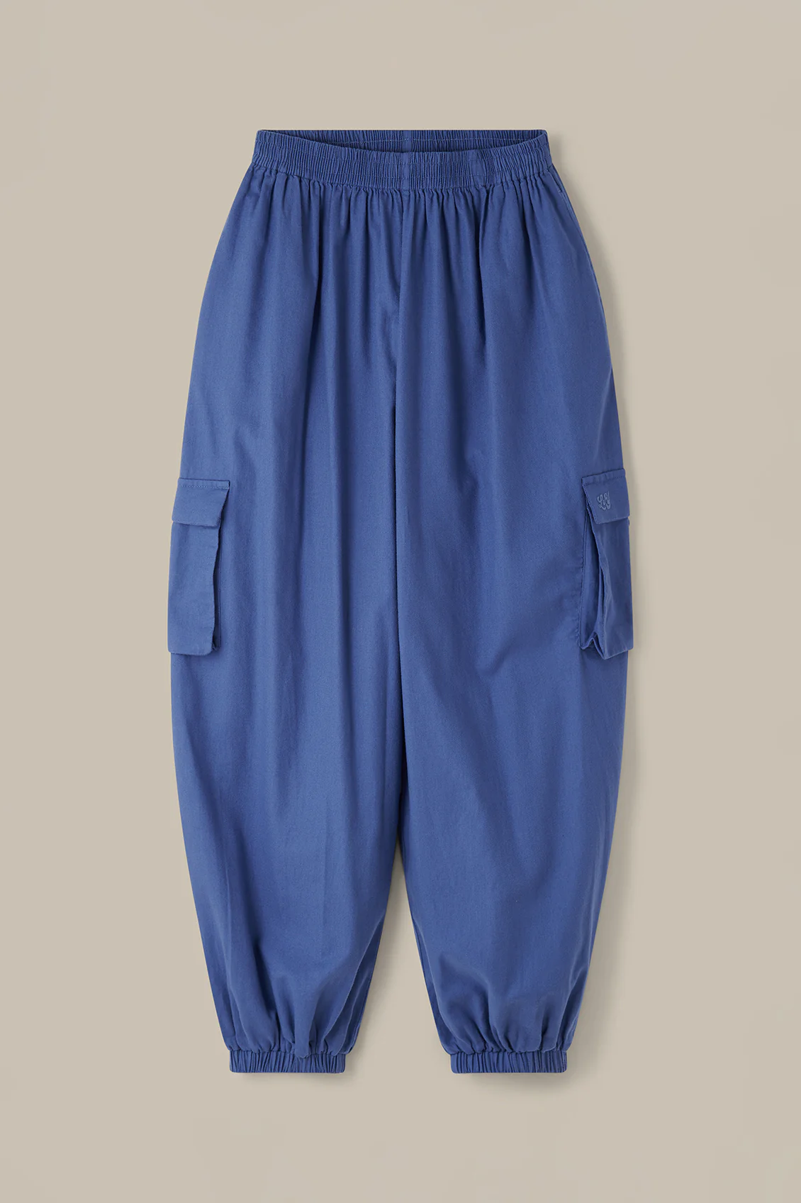Rumi - Brushed Cotton Balloon Trousers in Grey Blue - Image 10