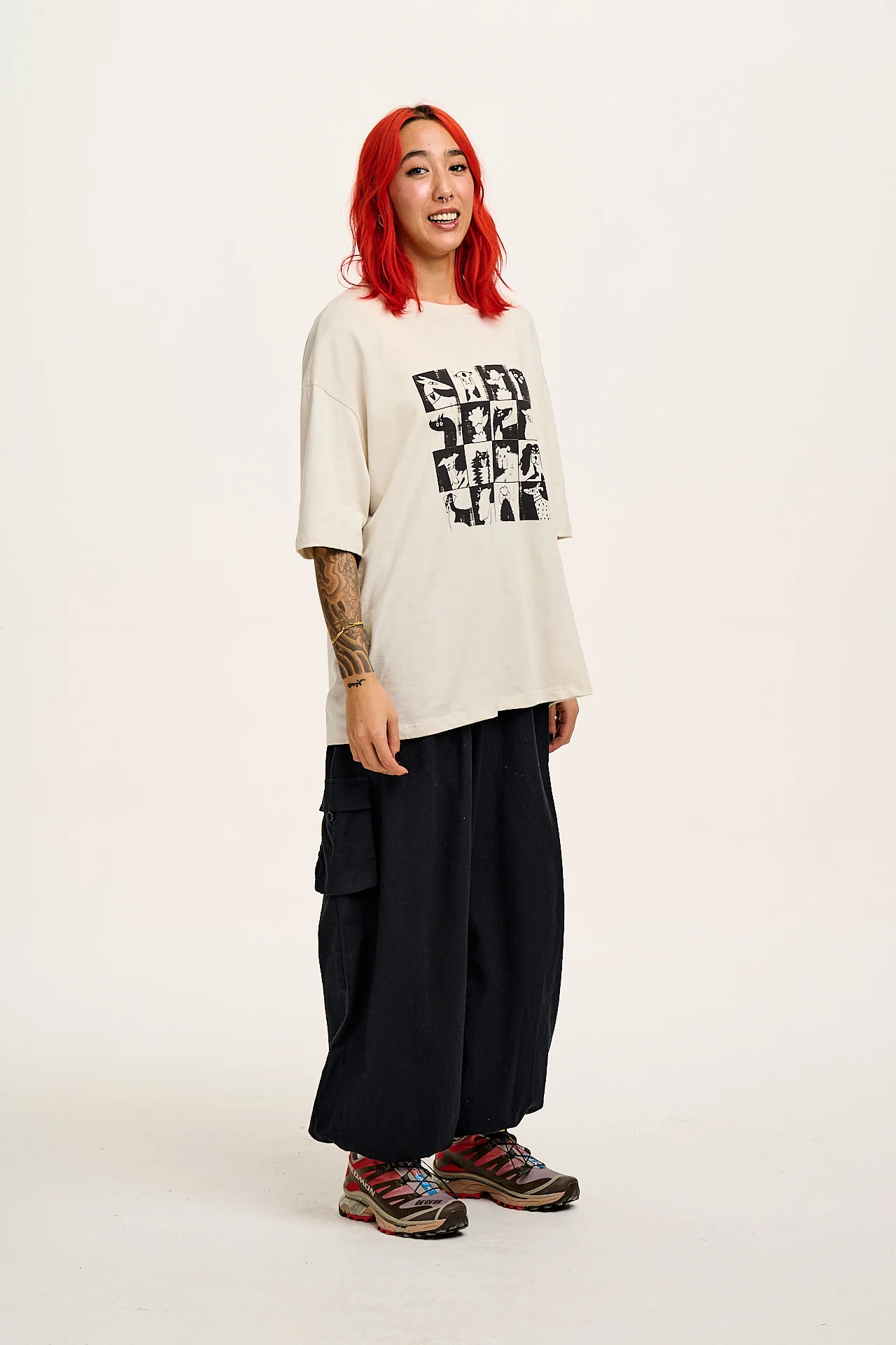 Rumi - Wide Leg Cotton & Linen Trousers in Black - Image 12