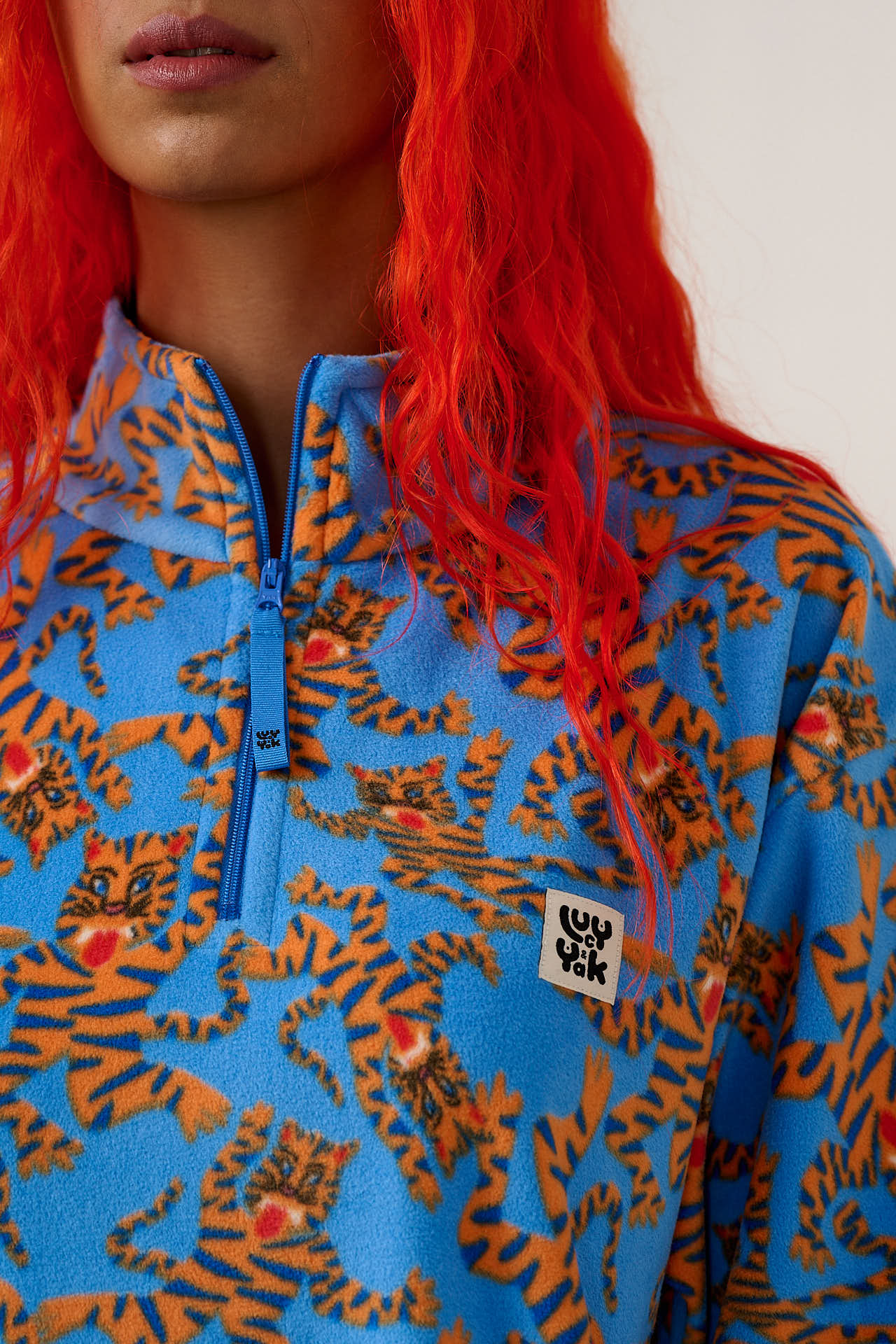 Sammy - Lightweight Polar Fleece in Blue Tiger - Image 3