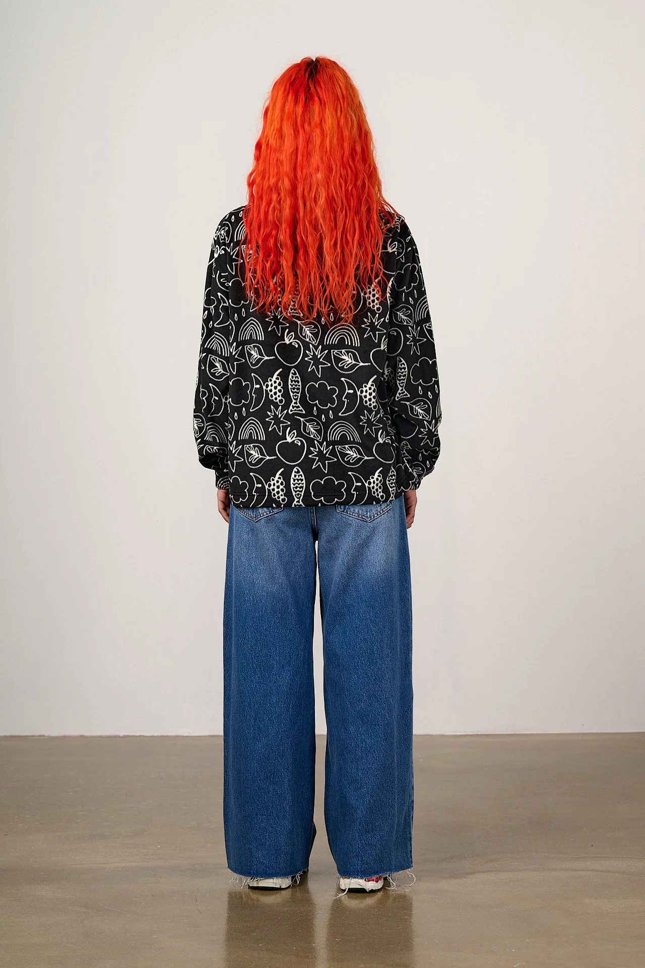 Sammy - Lightweight Polar Fleece in Monochrome Naive Shapes - Image 6