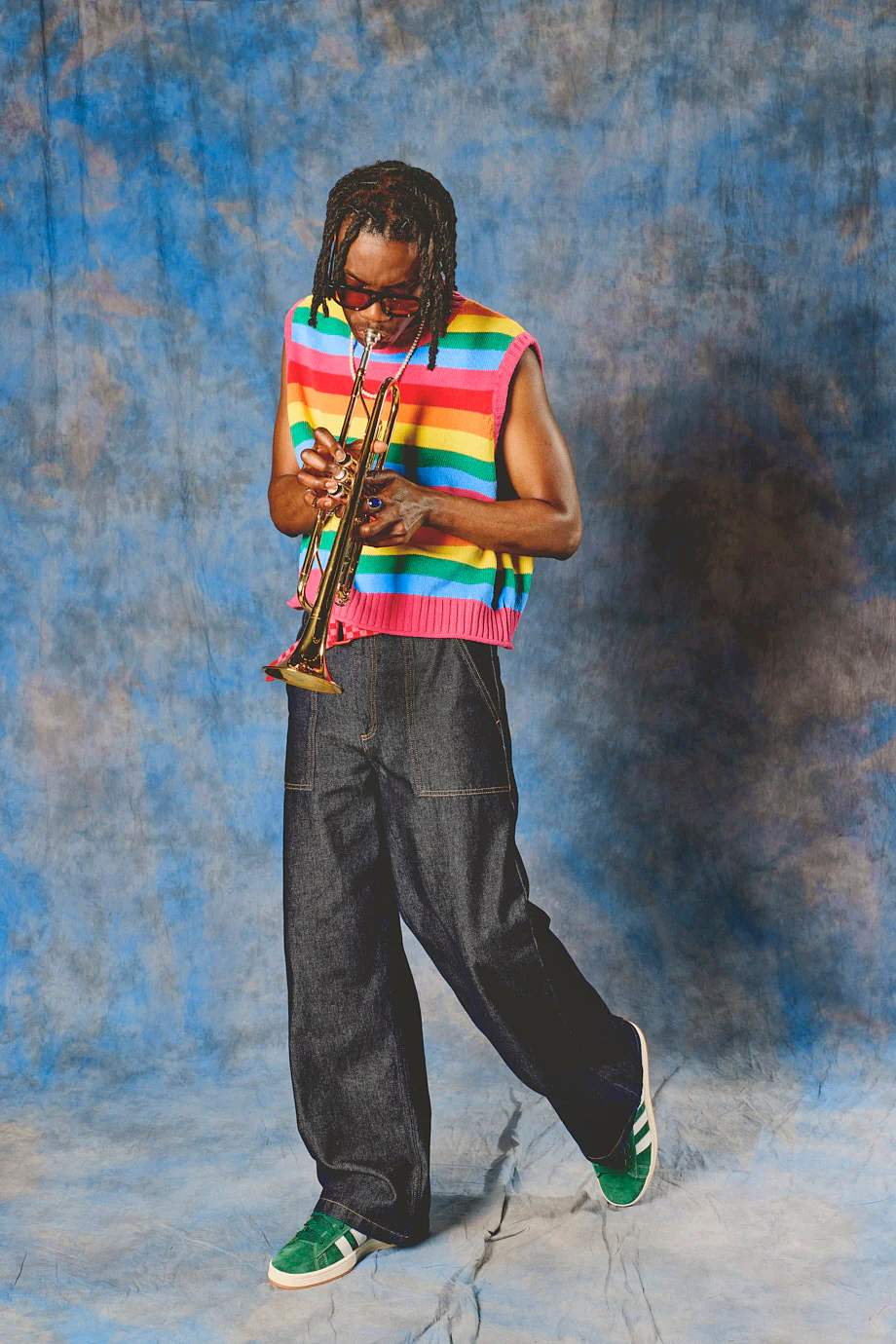 Sawyer - Cotton Knitted Tank in Rainbow Stripe - Image 4