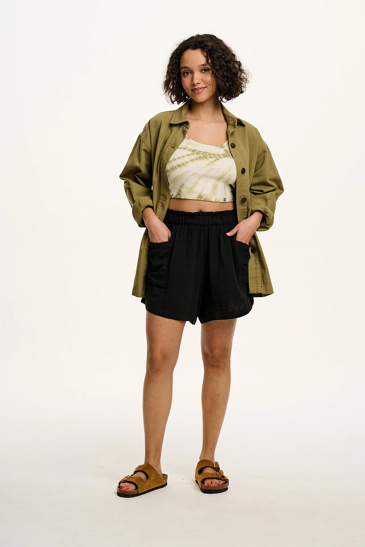 Sierra - Cotton Shorts in Black - Image 4