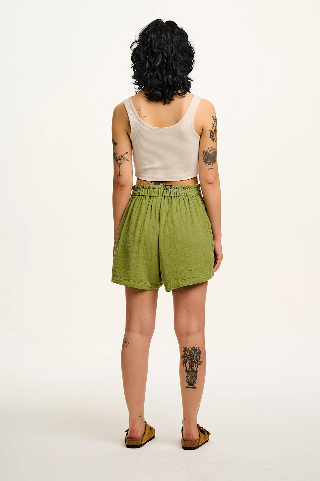 Sierra - Cotton Shorts in Herb Garden Green - Image 11