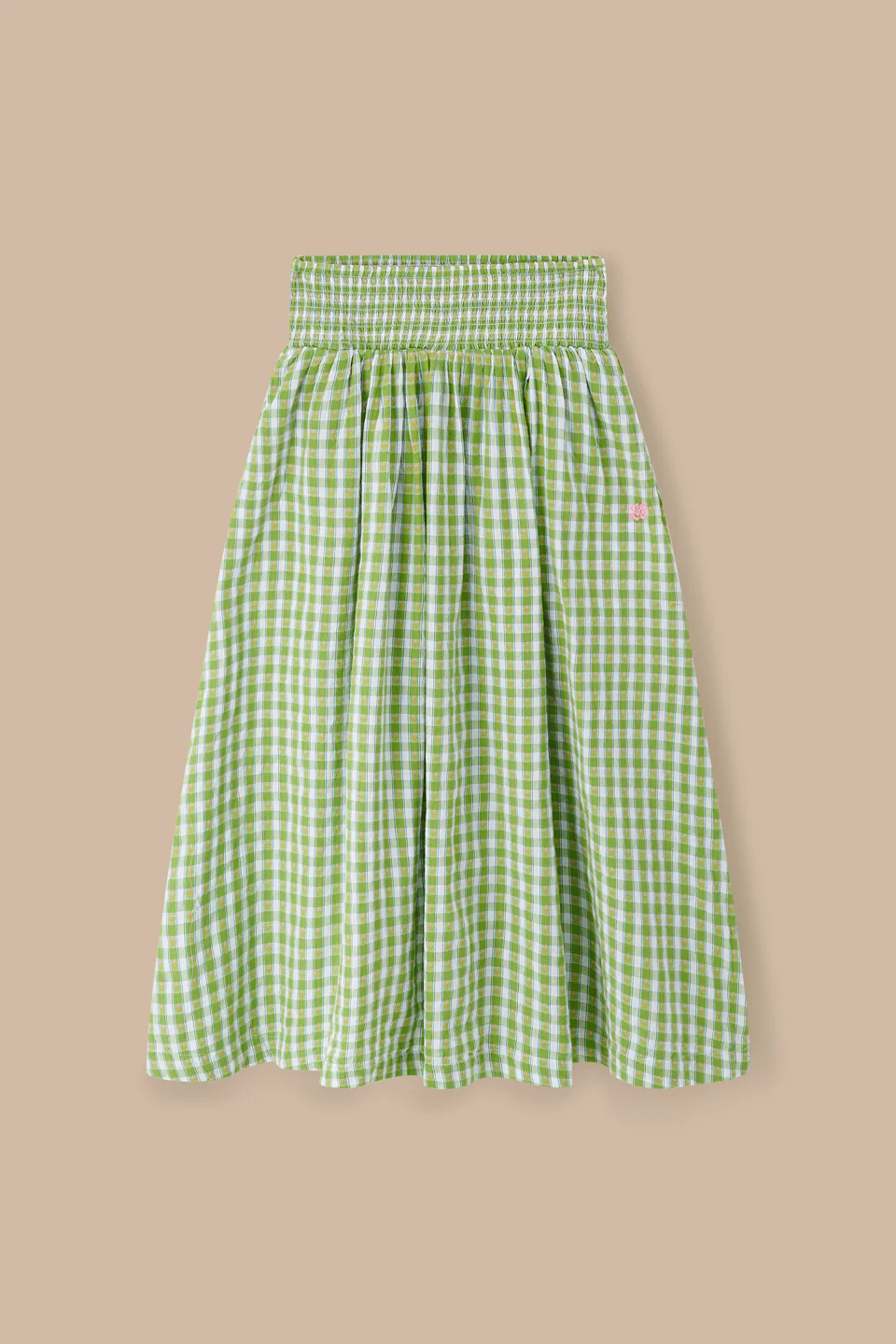 Sofiya - Midi Skirt in Green & White Tulip Gingham - Image 4