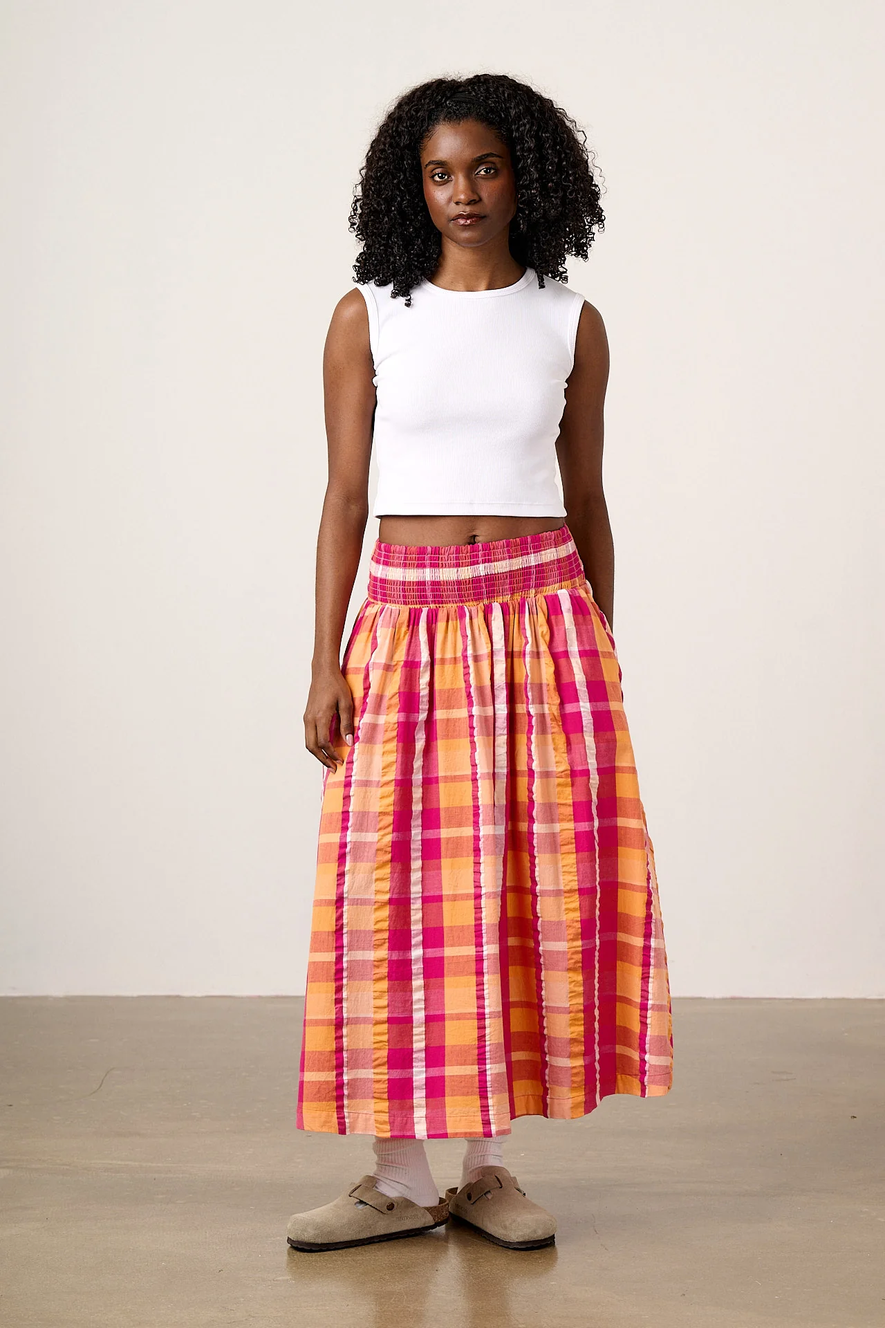 Sofiya - Midi Skirt in Madras Check - Image 3