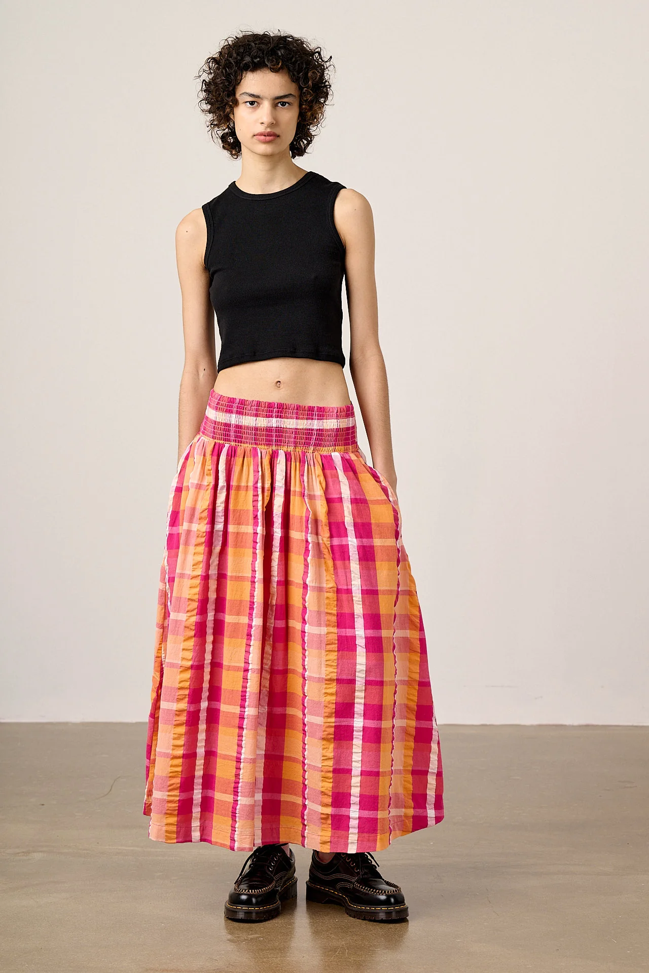 Sofiya - Midi Skirt in Madras Check - Image 5