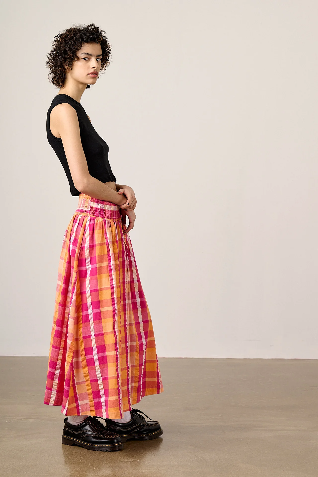 Sofiya - Midi Skirt in Madras Check - Image 7