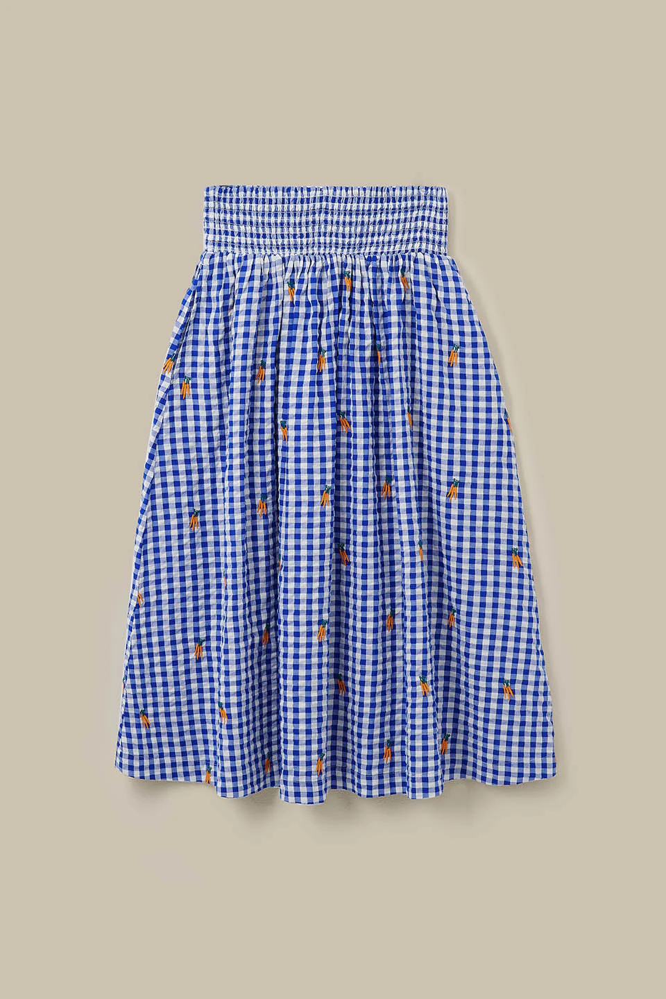 Sofiya - Midi Skirt in Gingham Carrot Embroidery - Image 7