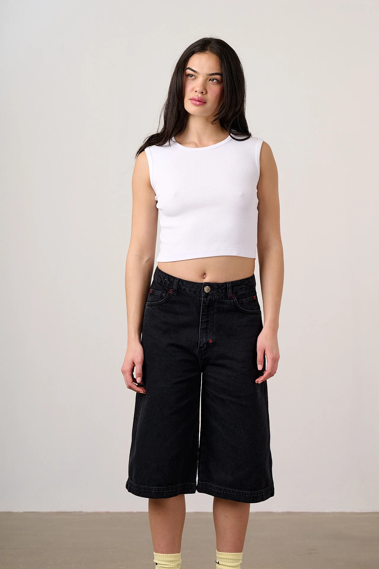 Sol - Denim Long Shorts in Black Wash - Image 4