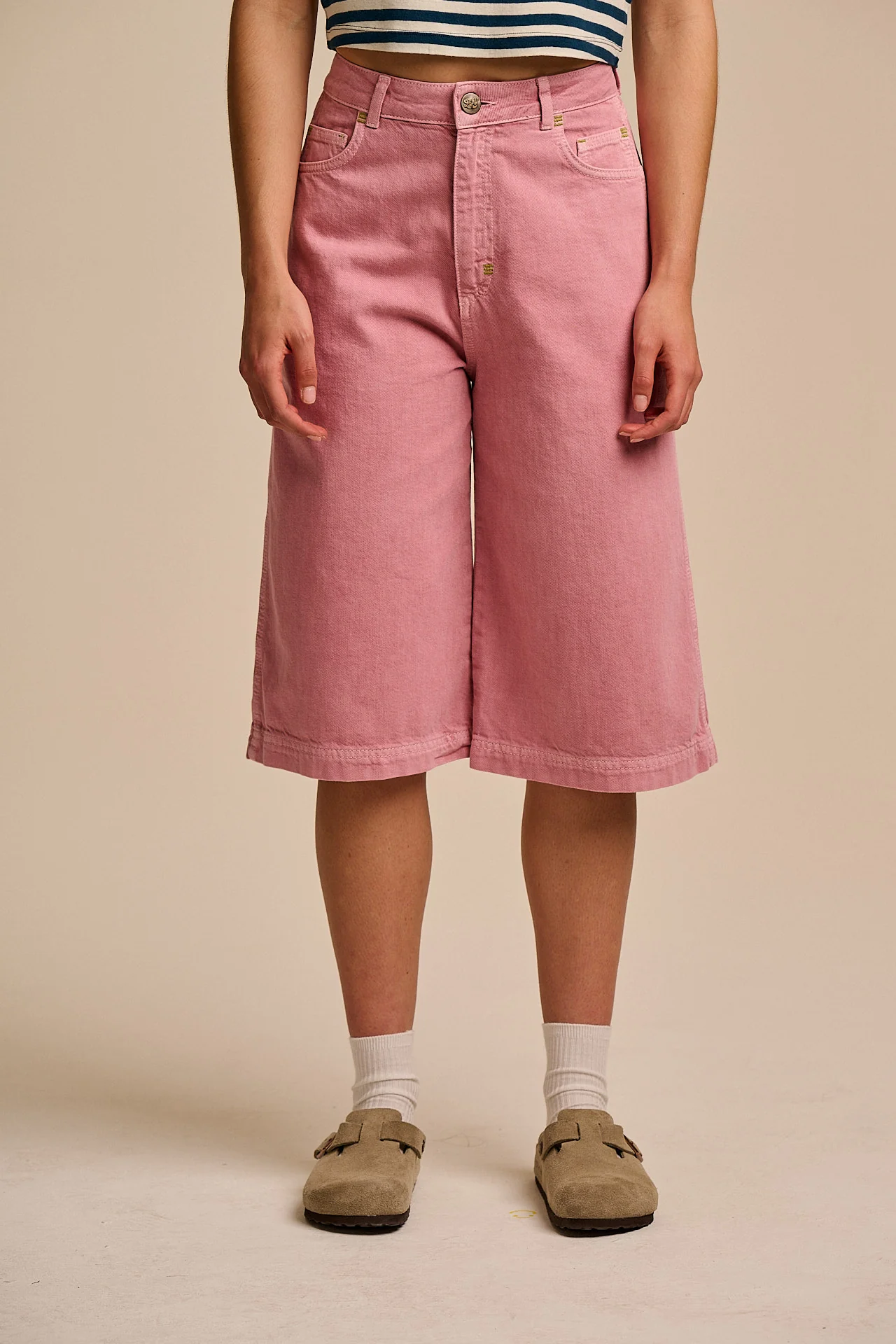 Sol - Denim Long Shorts in Pink Cashmere Rose - Image 2