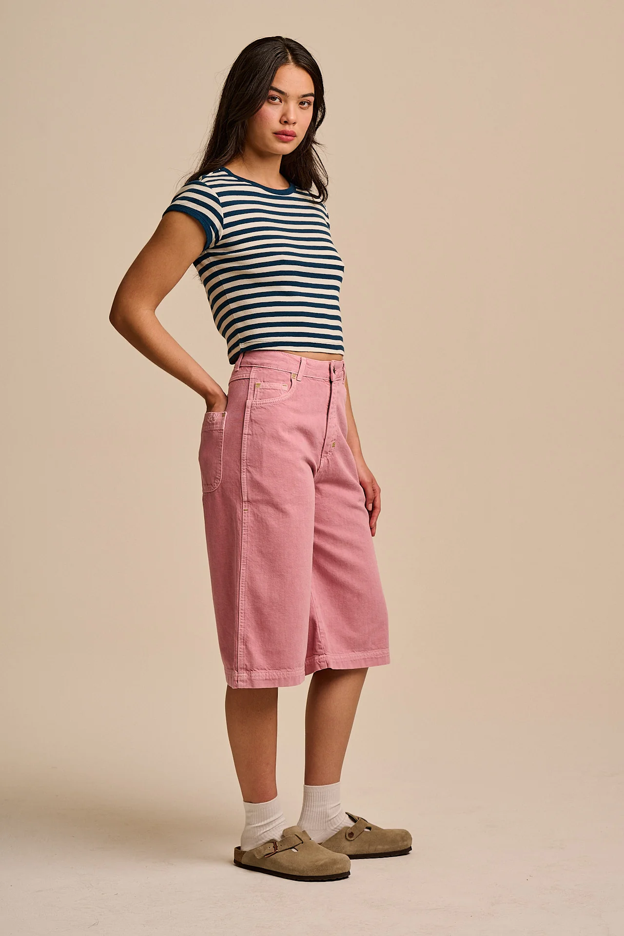 Sol - Denim Long Shorts in Pink Cashmere Rose - Image 6