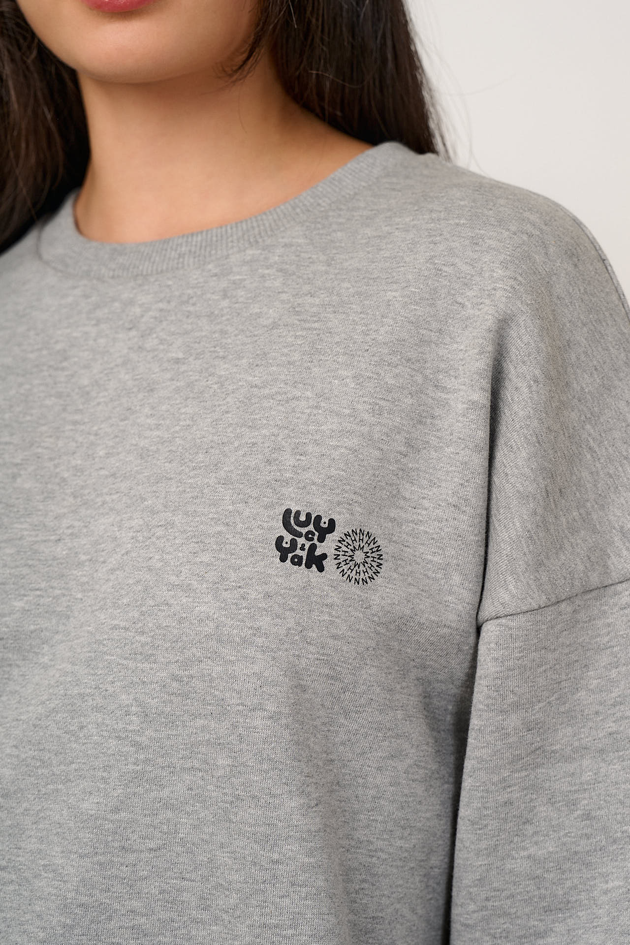 L.E. Sutton - Cotton Oversized Sweatshirt in Dinosaur Natural History Museum & Yak Print - Image 7