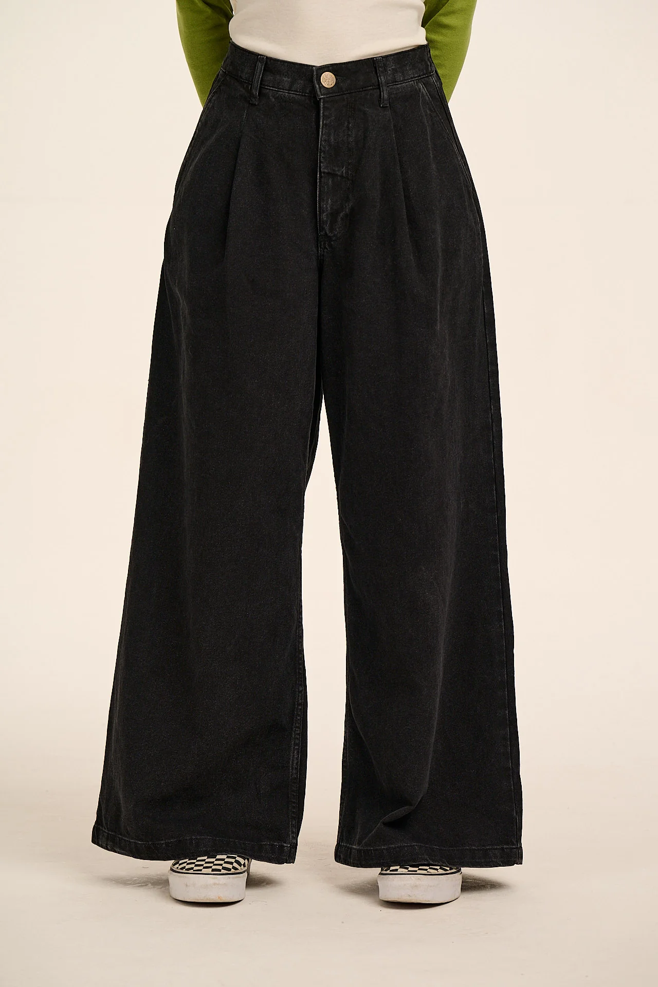 Tate - Denim Extra Wide Leg Jeans in Black Wash - Image 3