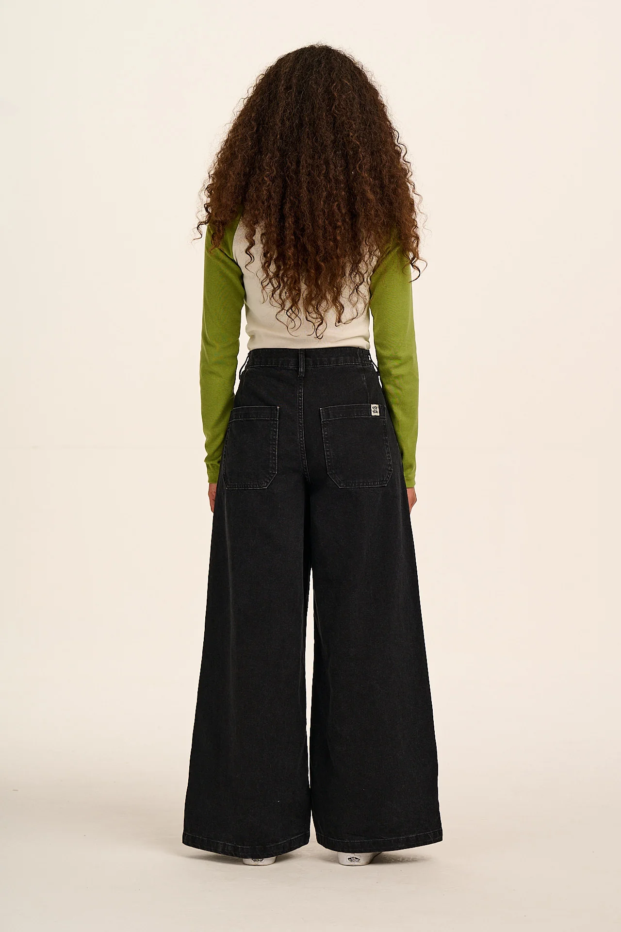 Tate - Denim Extra Wide Leg Jeans in Black Wash - Image 5