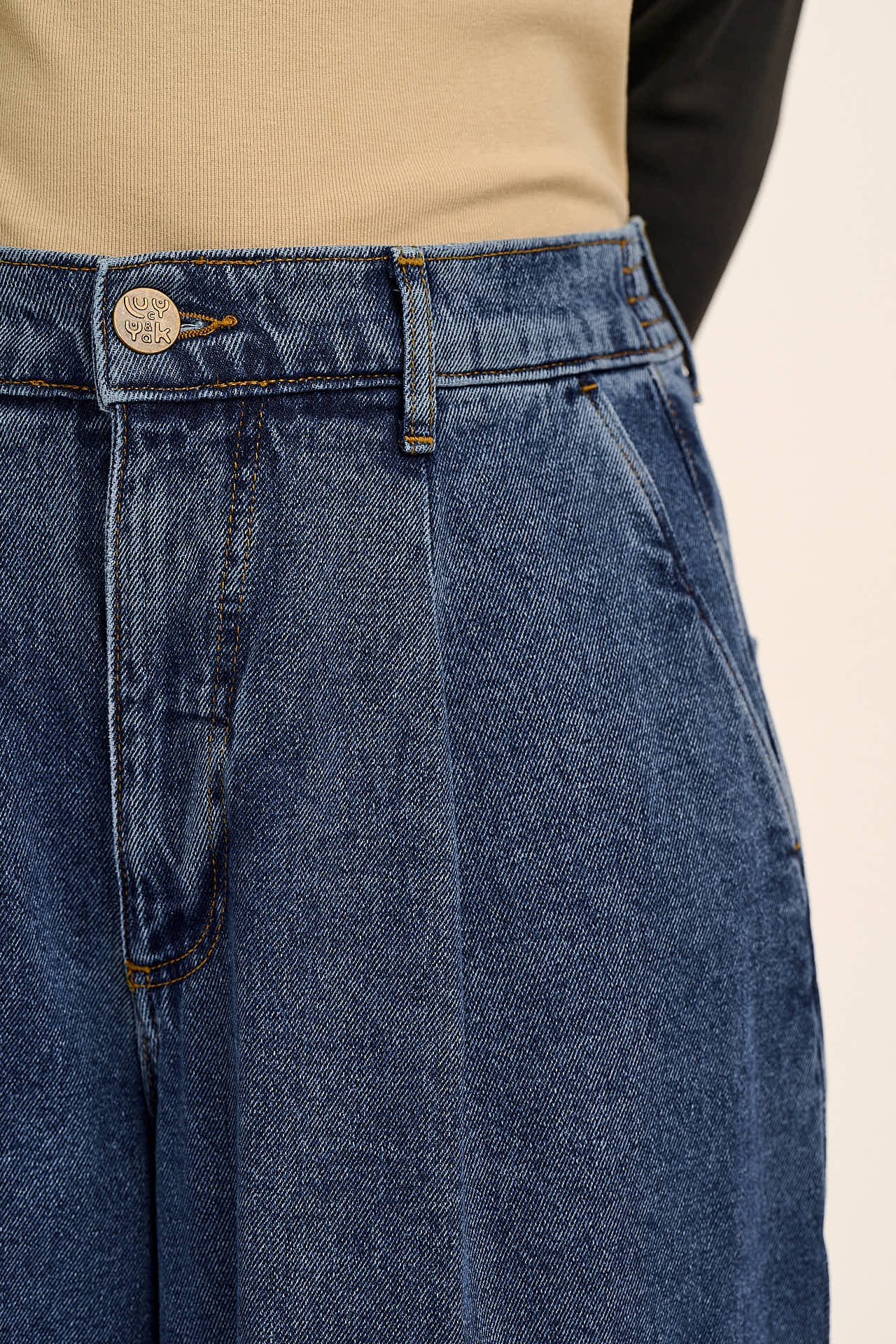 Tate - Denim Extra Wide Leg Jeans in Mid Wash Blue - Image 5