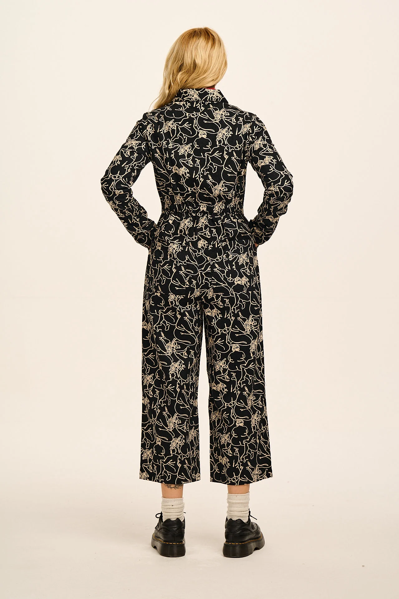Tavira - Cotton Long Sleeve Jumpsuit in Bodies Print - Image 7