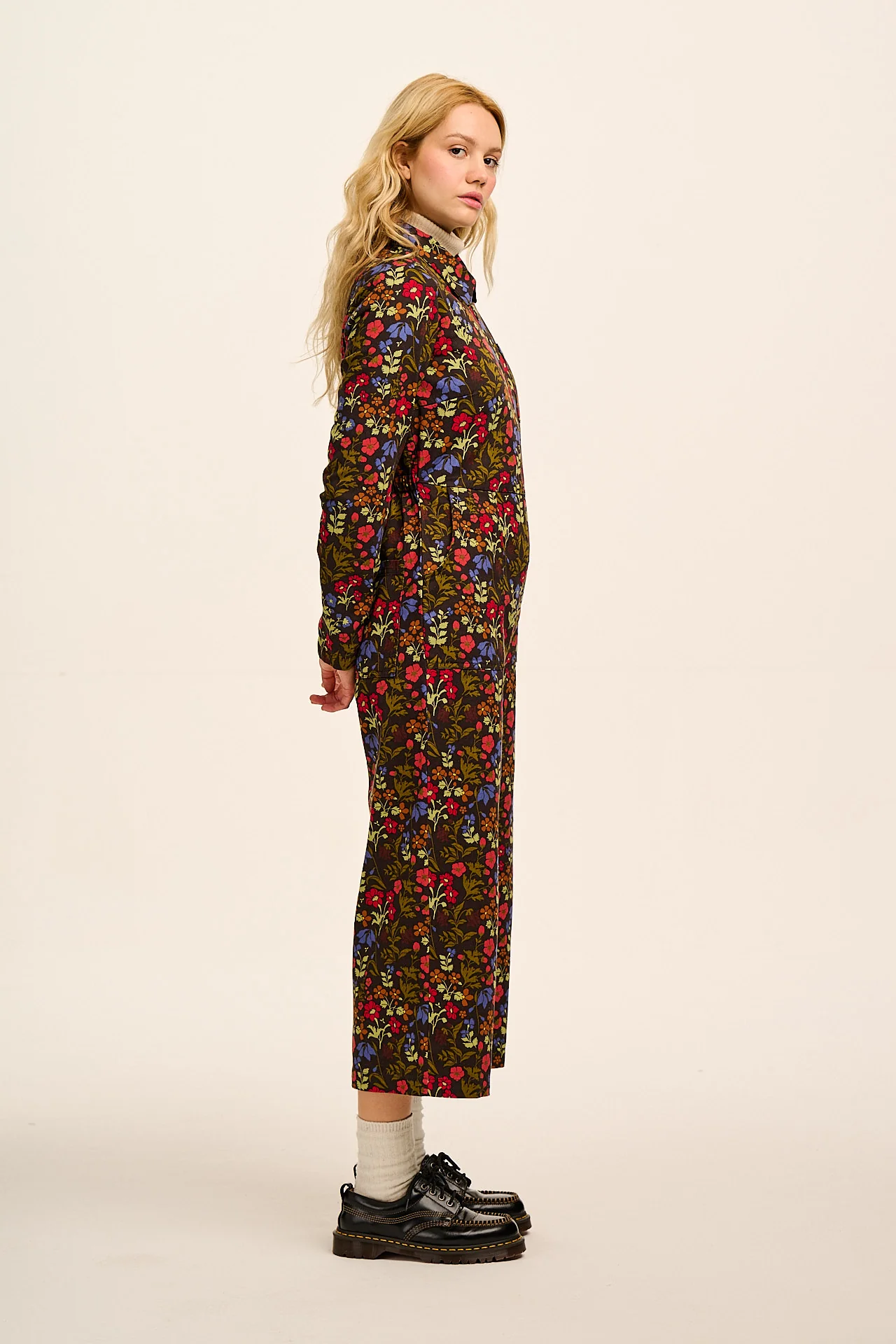 Tavira - Cotton Long Sleeve Jumpsuit in Vintage Floral - Image 3