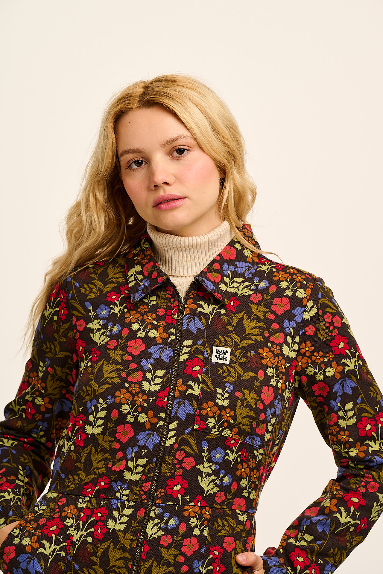 Tavira - Cotton Long Sleeve Jumpsuit in Vintage Floral - Image 4