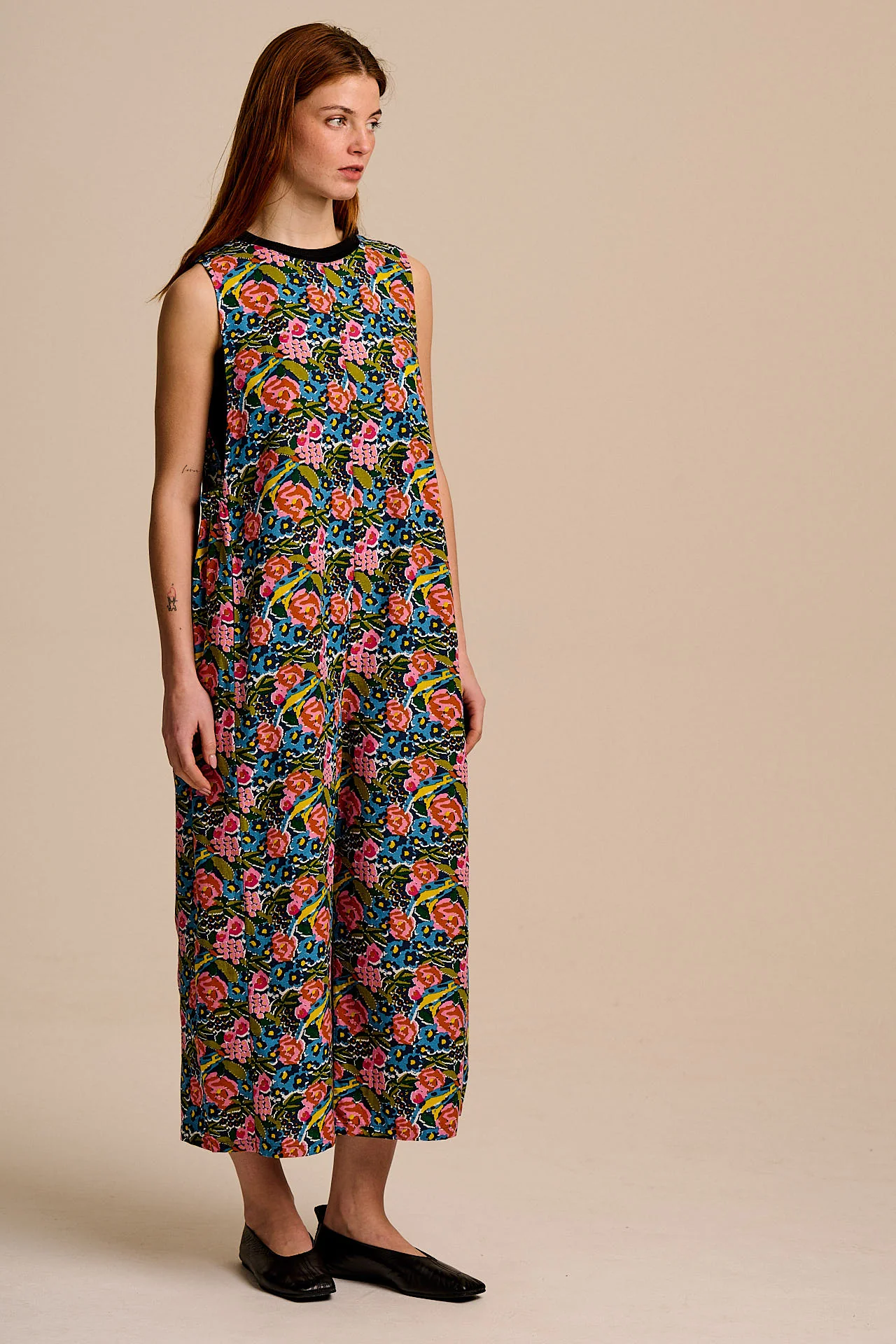 Tilda - Cotton & Viscose Wide Leg Jumpsuit in Blue Birdie Floral - Image 2