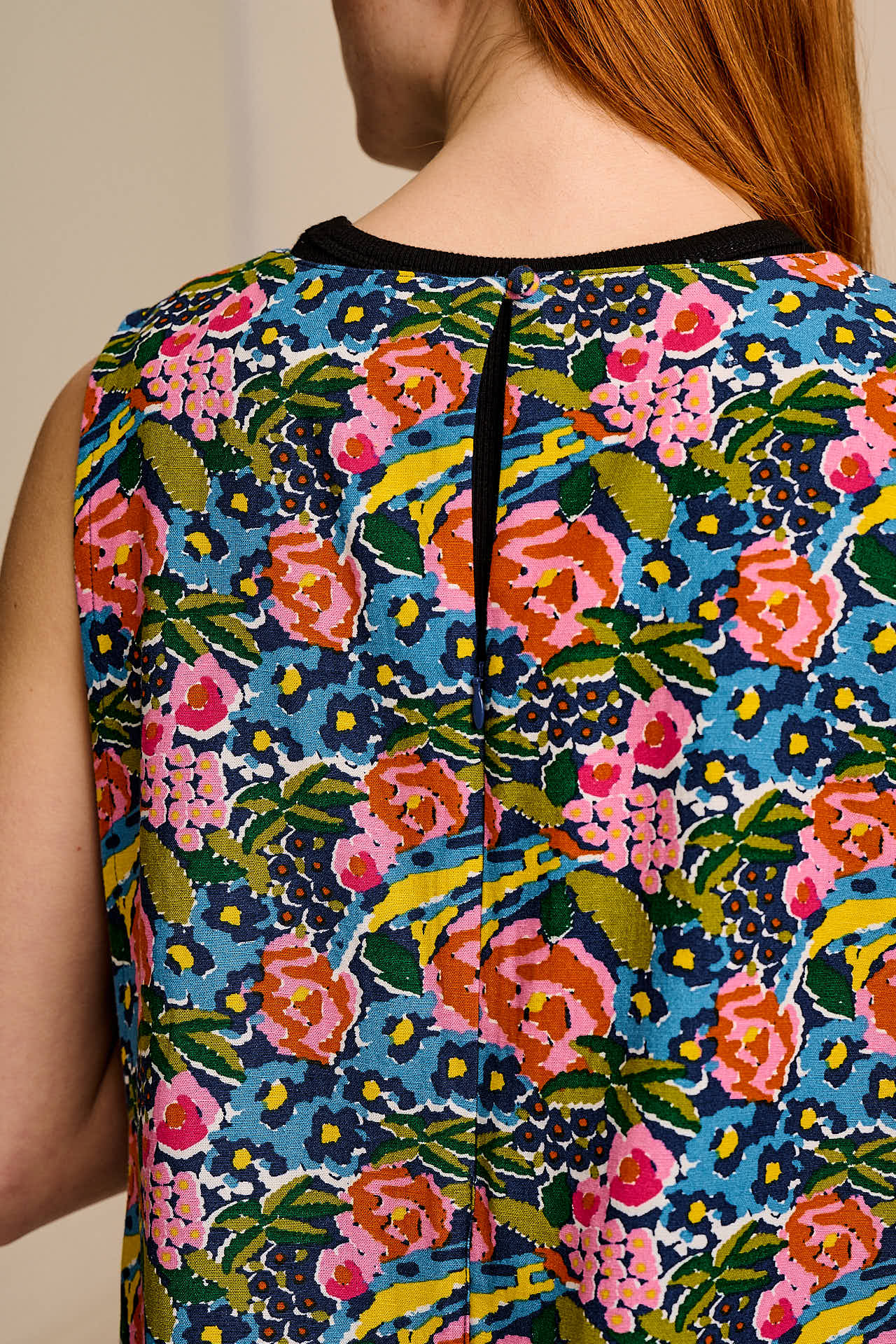 Tilda - Cotton & Viscose Wide Leg Jumpsuit in Blue Birdie Floral - Image 3