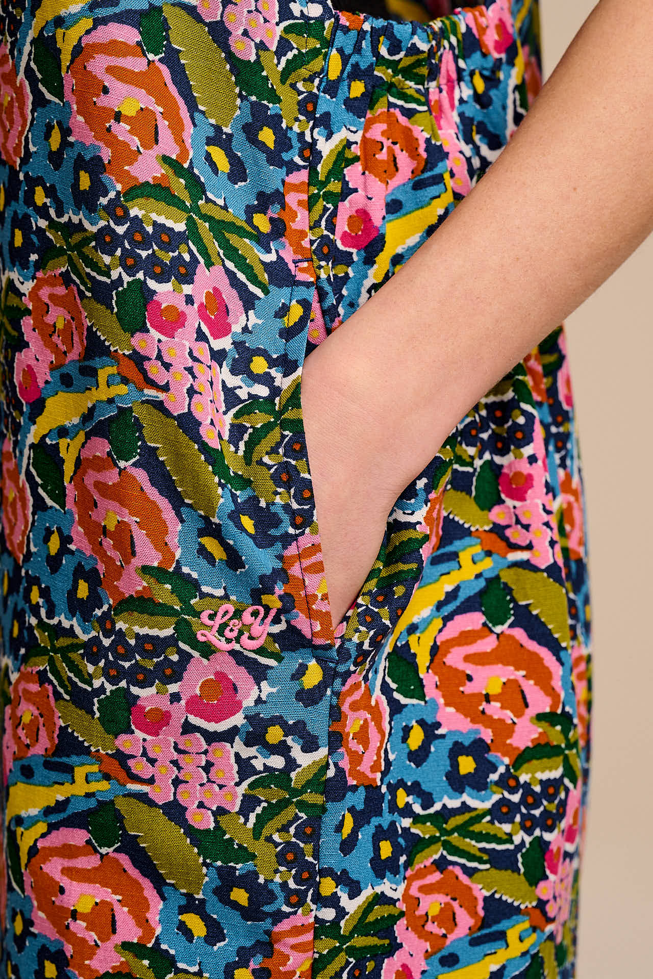 Tilda - Cotton & Viscose Wide Leg Jumpsuit in Blue Birdie Floral - Image 5