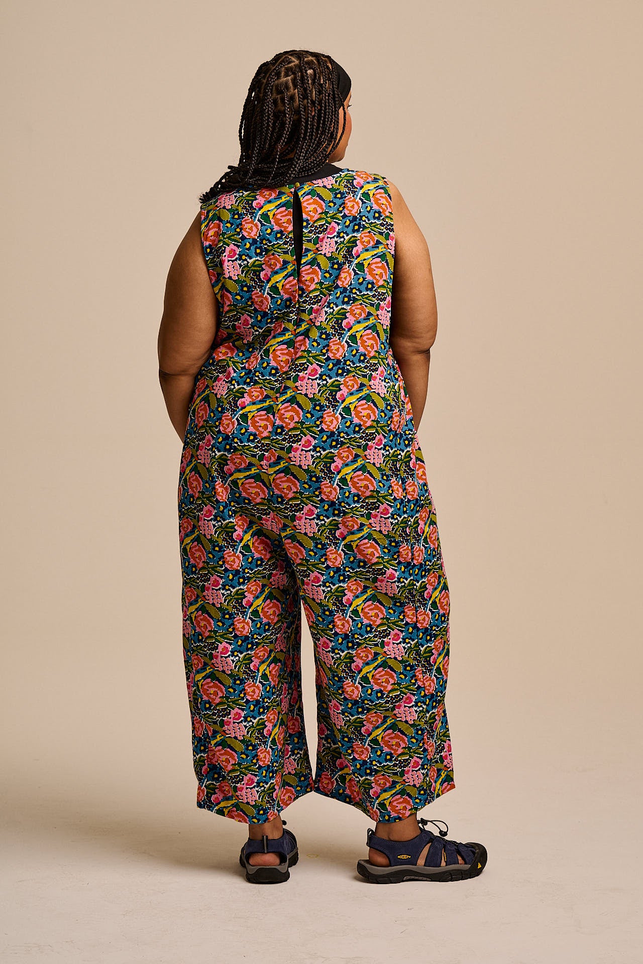 Tilda - Cotton & Viscose Wide Leg Jumpsuit in Blue Birdie Floral - Image 8