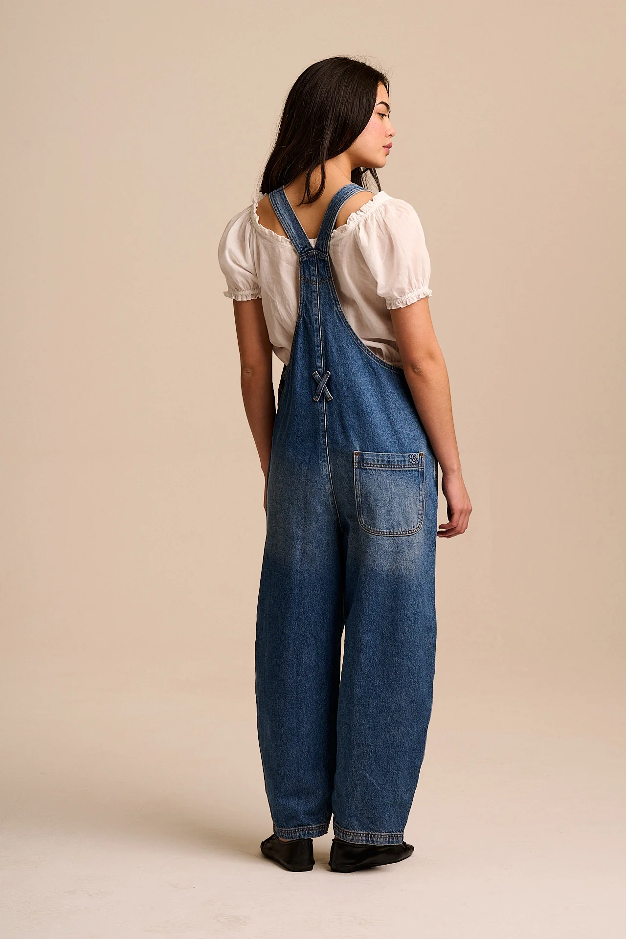 Toluca - Denim Barrel Leg Dungarees in Vintage Wash - Image 10