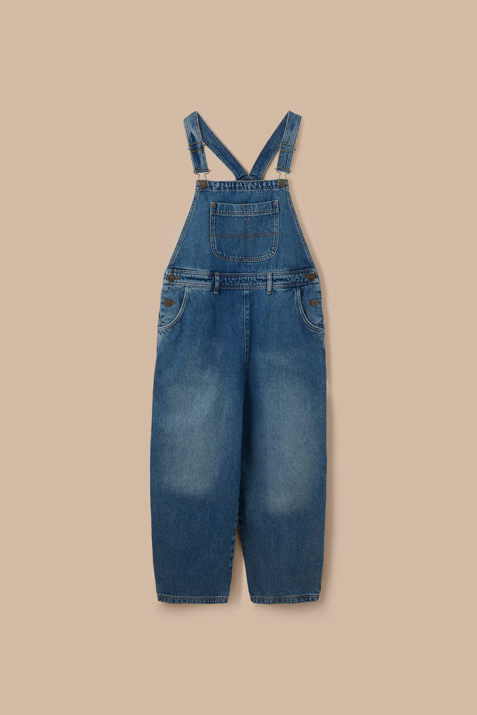 Toluca - Denim Barrel Leg Dungarees in Vintage Wash - Image 4